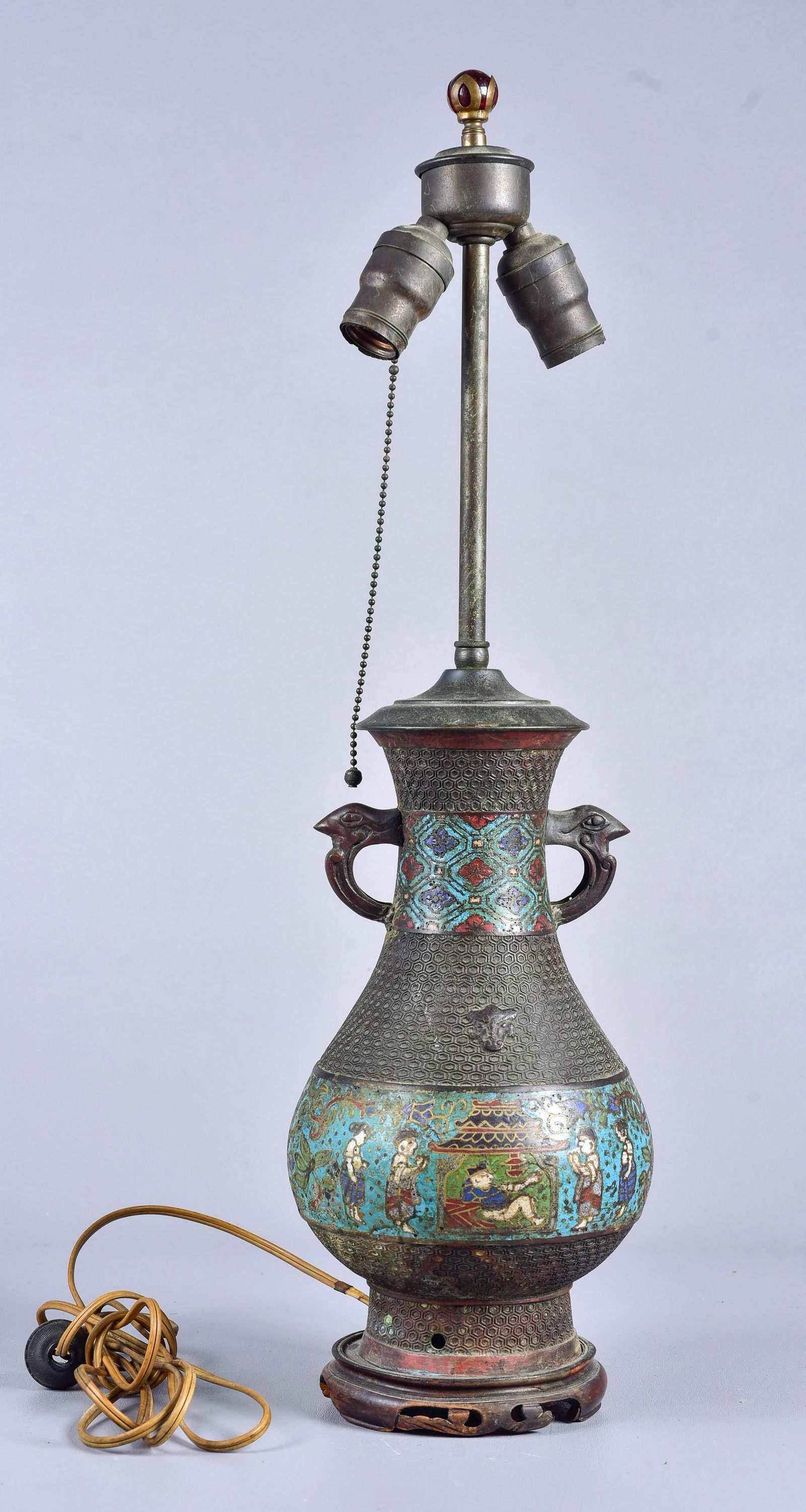 Japanese Champleve Vase Table Lamp (1 of 4)