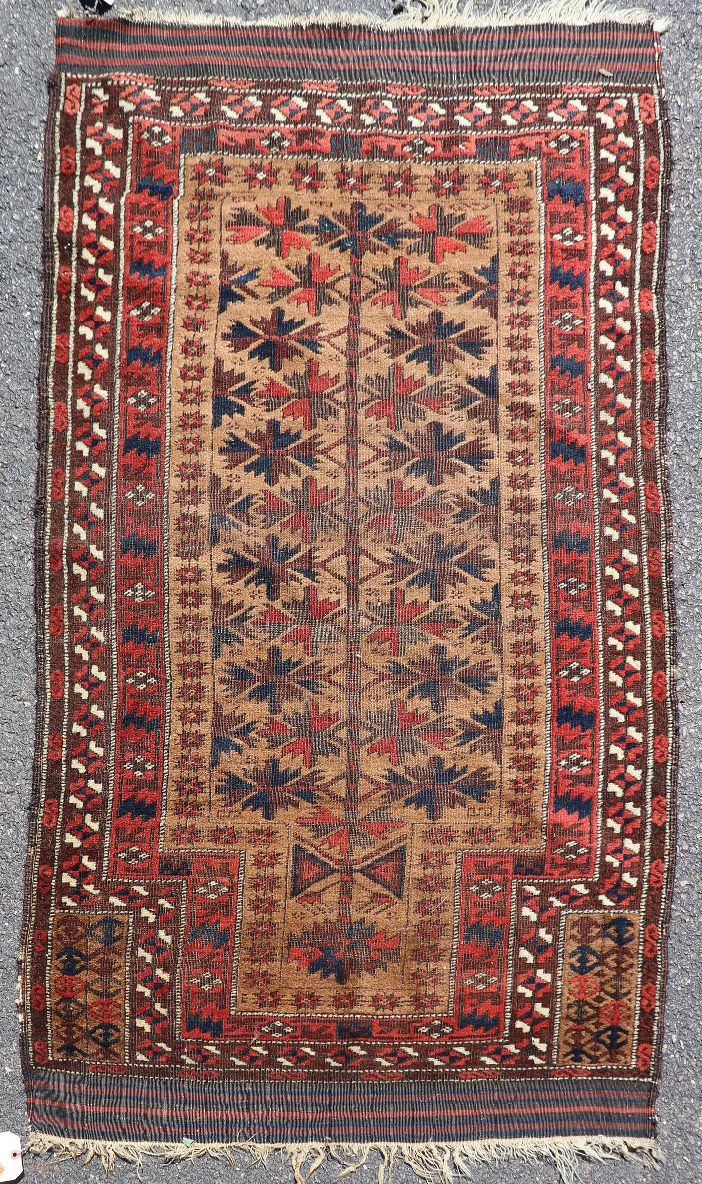 2'8" X 5' Antique Baluch Prayer Rug (1 of 5)