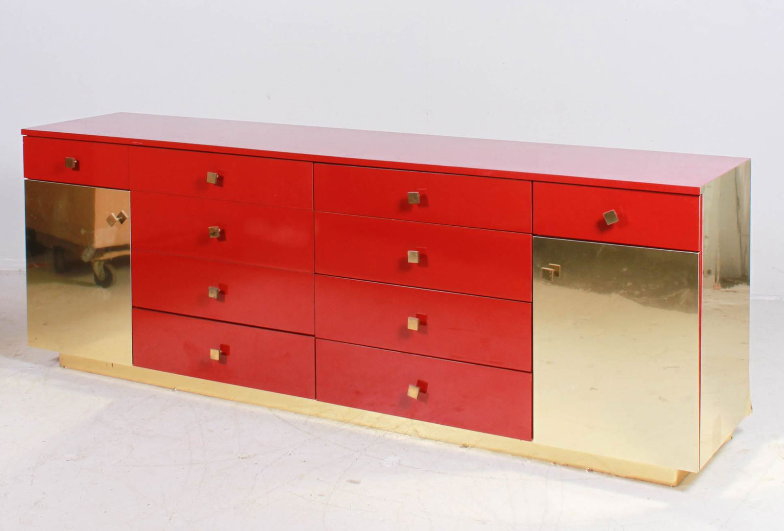 John Stuart style Lacquered and brass clad Credenza (1 of 4)