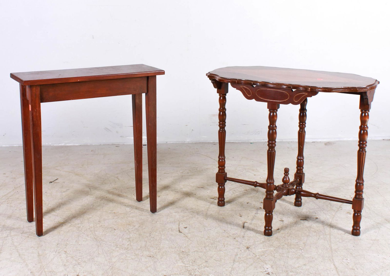 Parquetry inlaid center table, Hepplewhite style (1 of 3)
