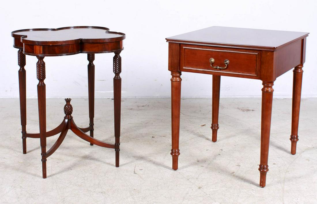 Louis XVI style inlaid side table, Walnut side table (1 of 4)