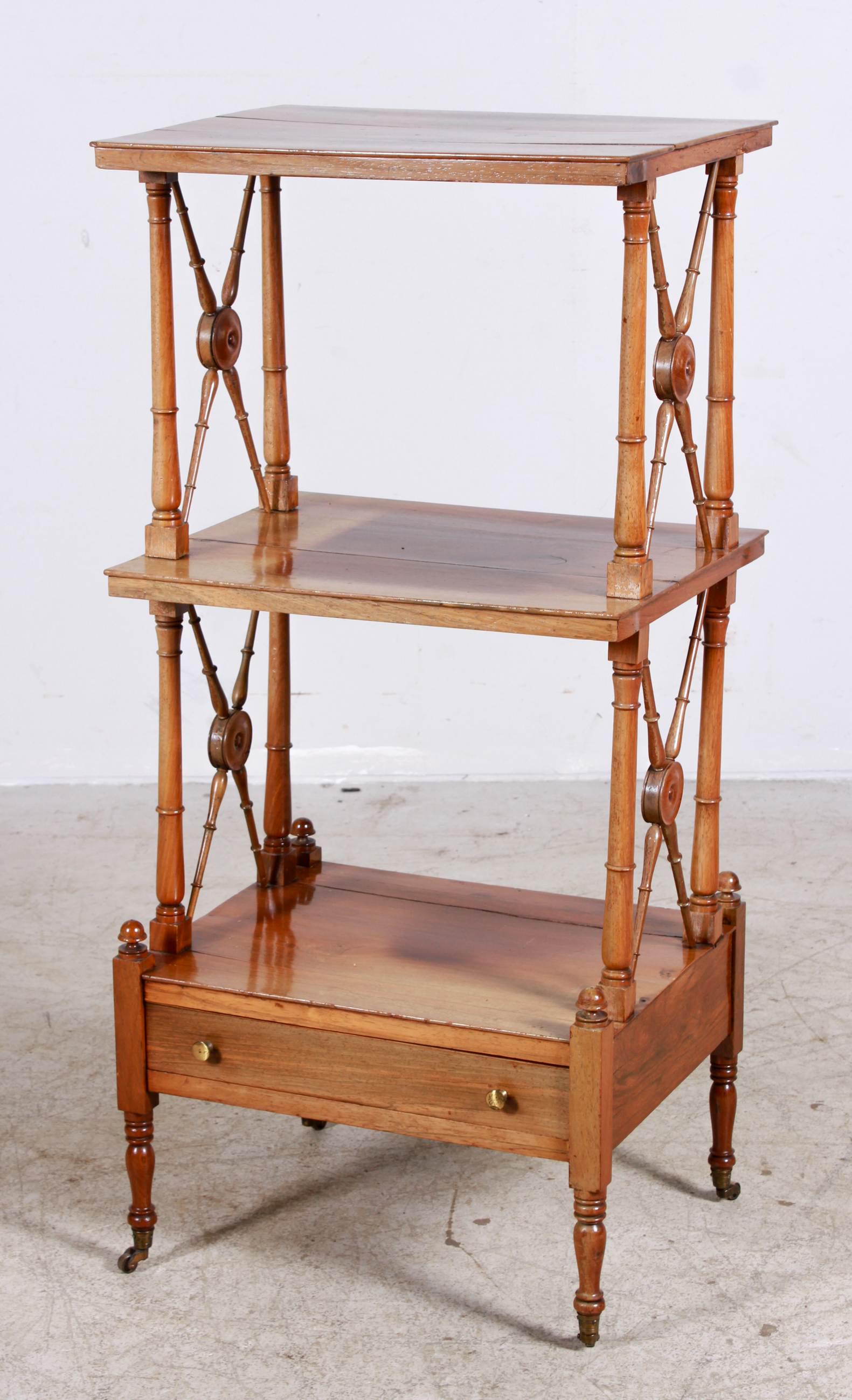 Neoclassical fruitwood etagere (1 of 3)