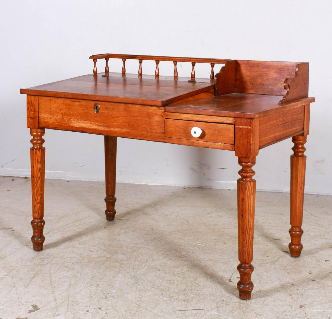 Pine schoolmaster's desk (1 of 2)