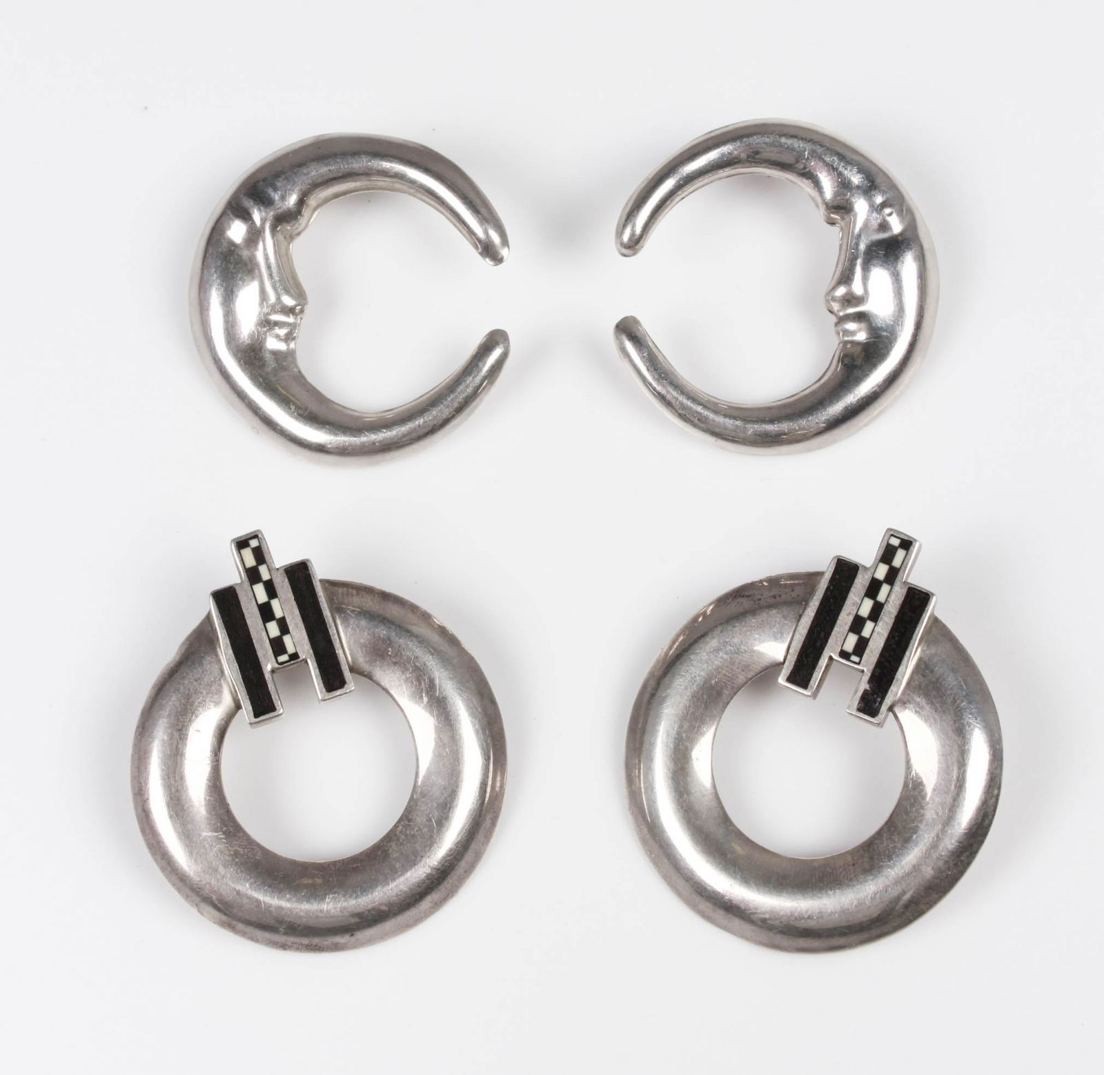 (2) Sets of Silver Statement Earrings (1 of 6)