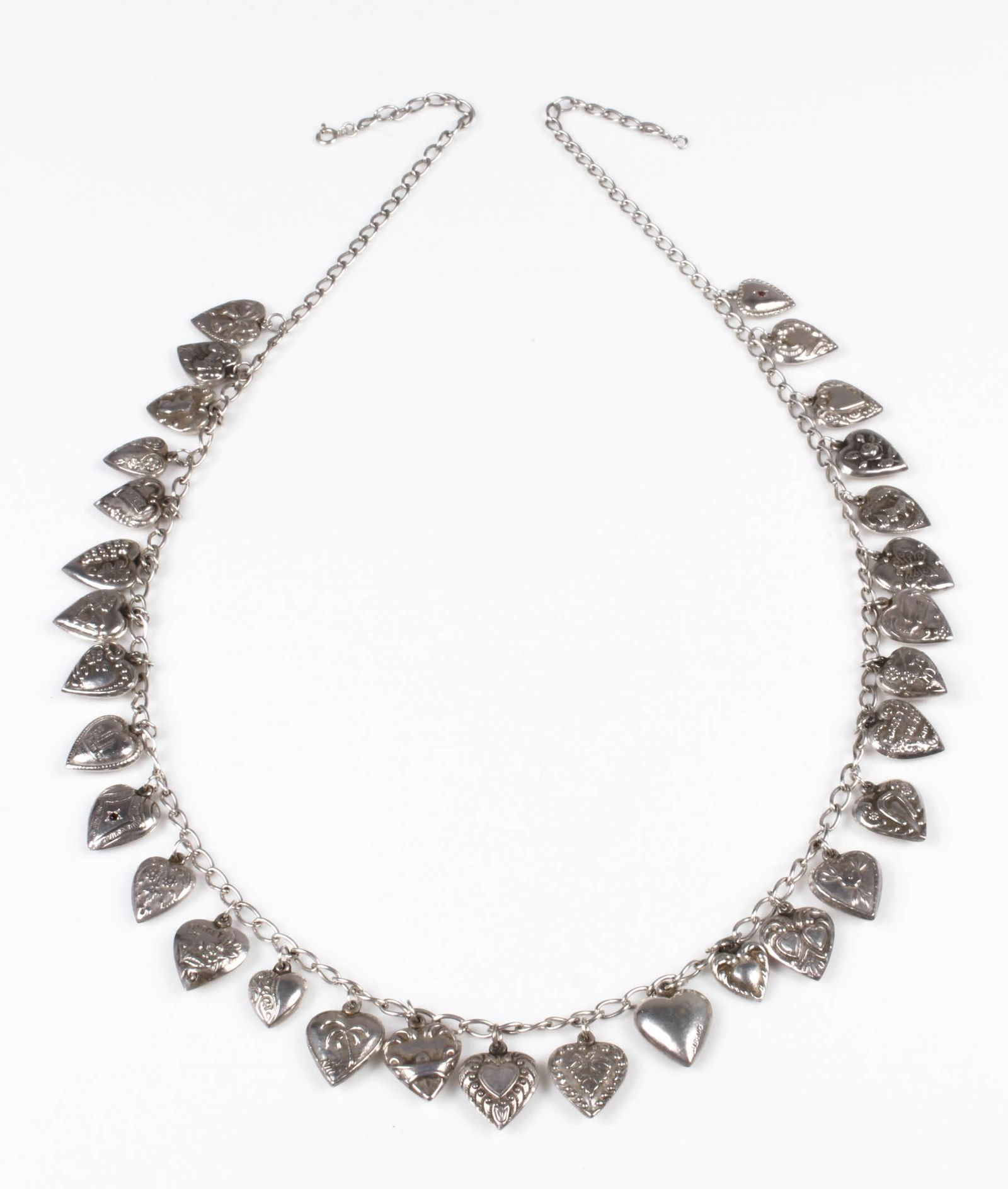 30" Sterling Silver Heart Charm Necklace (1 of 6)