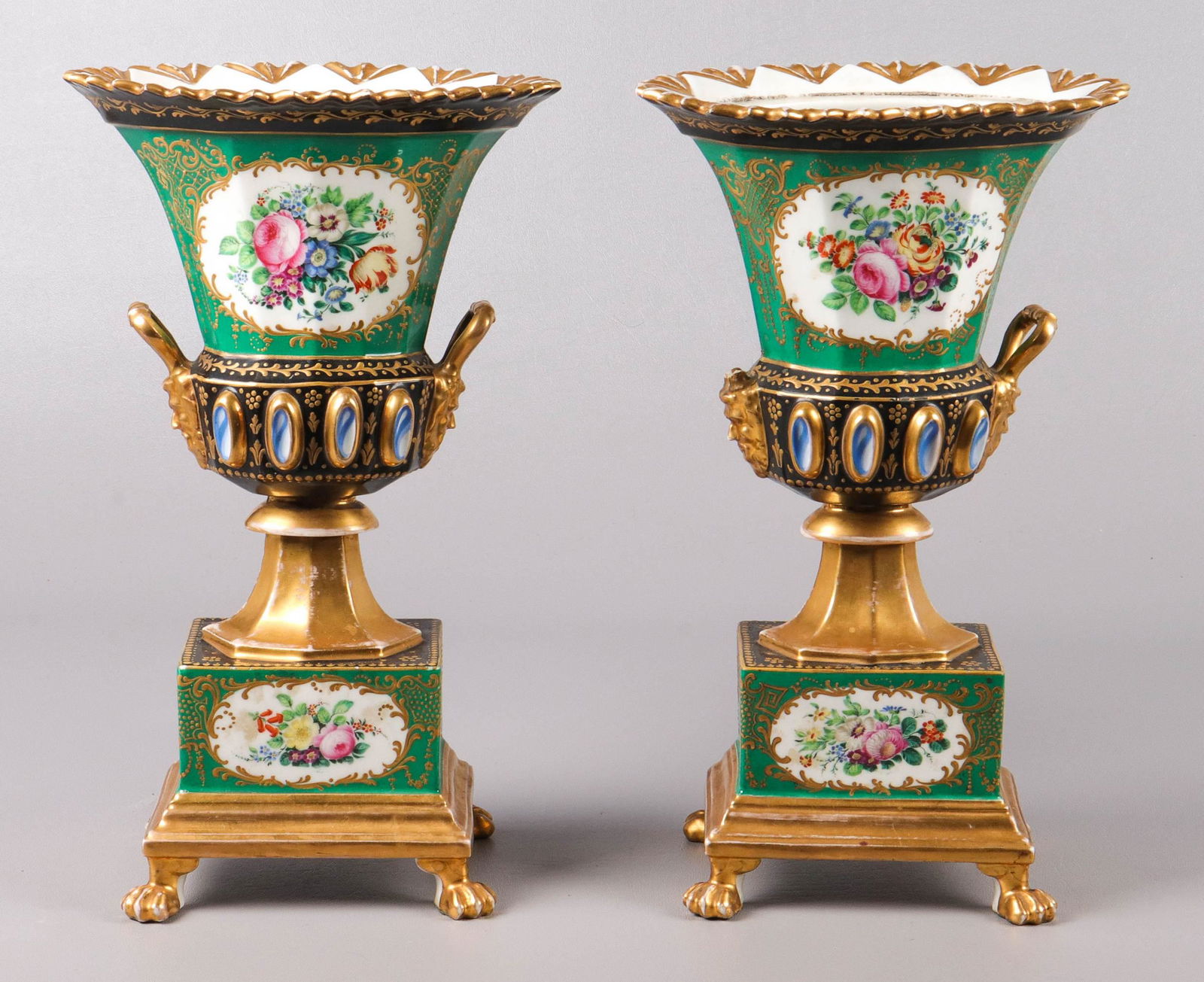 19th C French Painted Urn Pair (1 of 4)