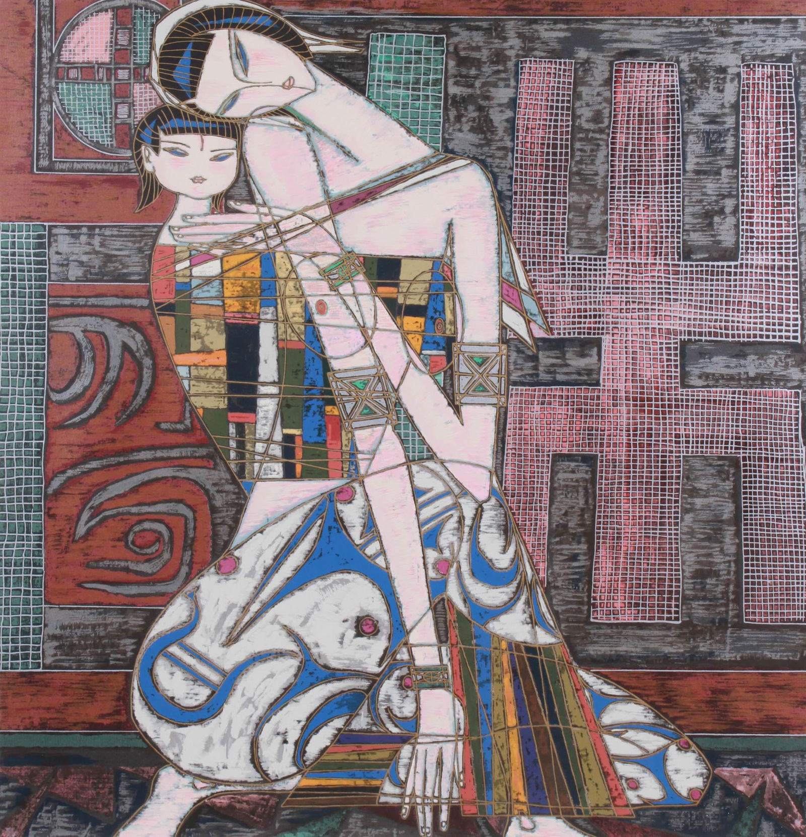 Ting Shao Kuang "Mother & Child" Serigraph (1 of 4)