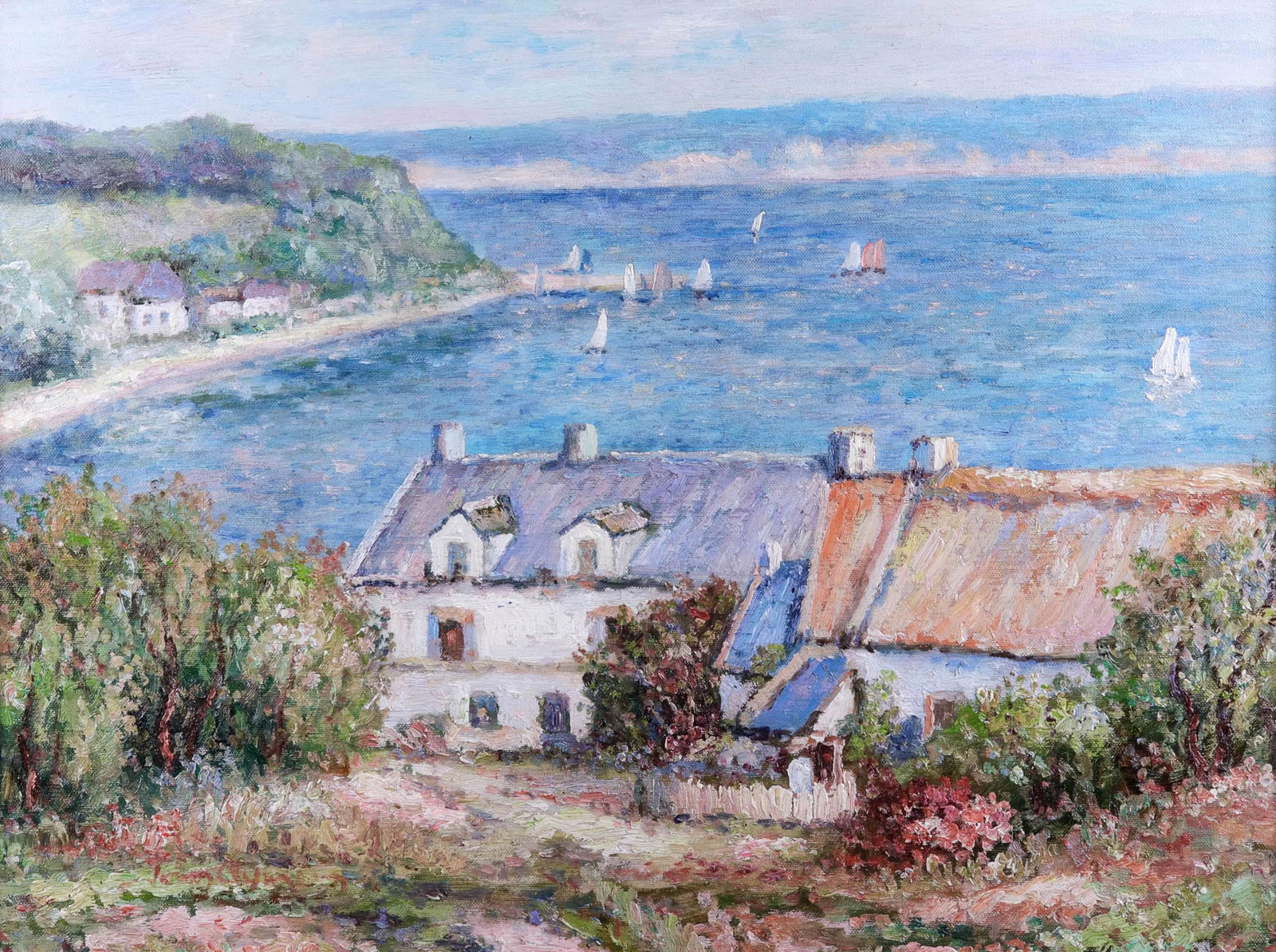 John Clymer Impressionist Harbor Painting (1 of 3)