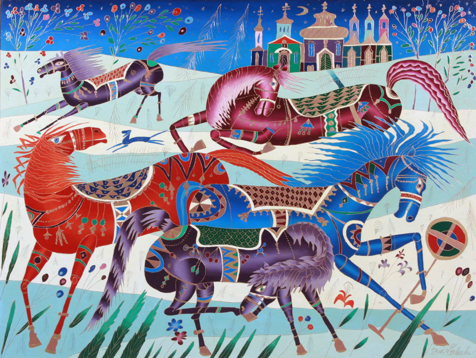 Yuri Gorbachev Painting "Wild Horses" (1 of 4)