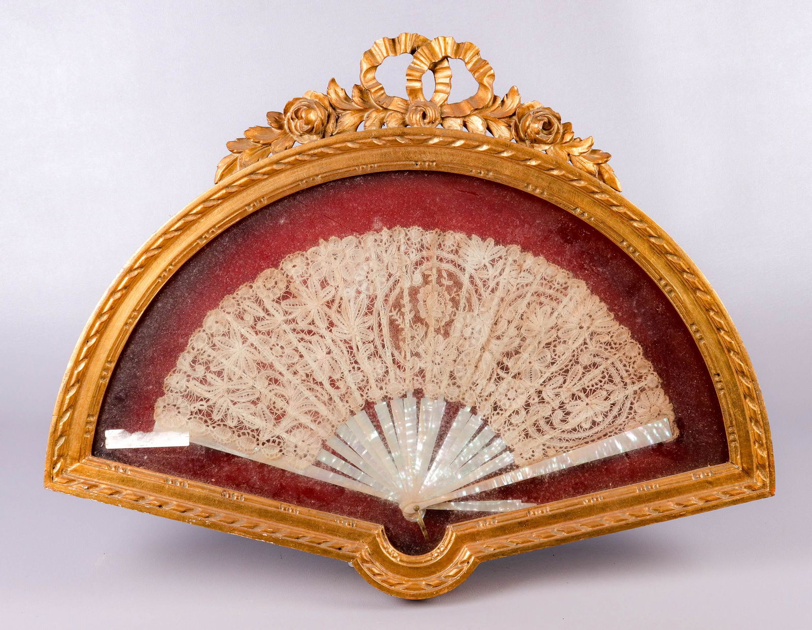 French MOP and Lace Framed Fan (1 of 1)