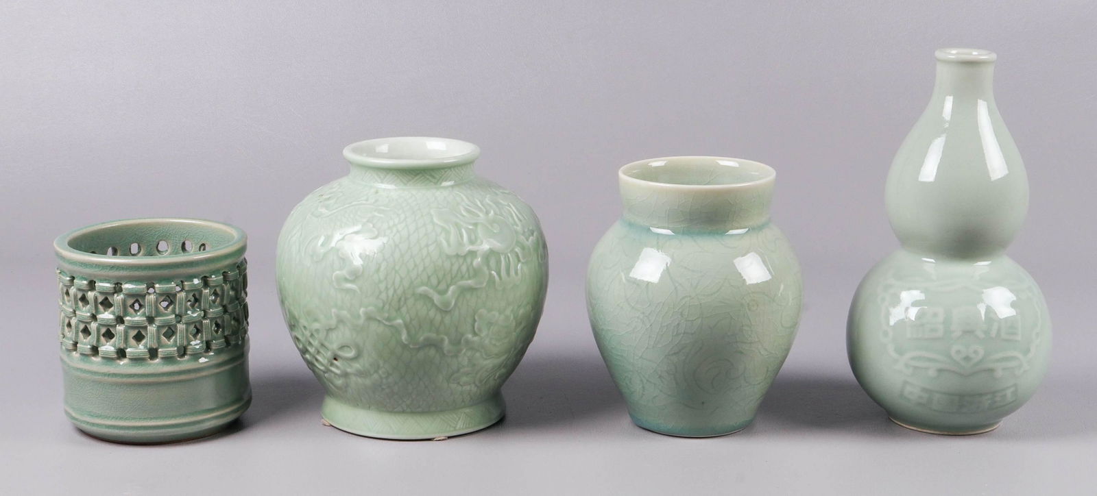 (4) Celadon Vases (1 of 5)