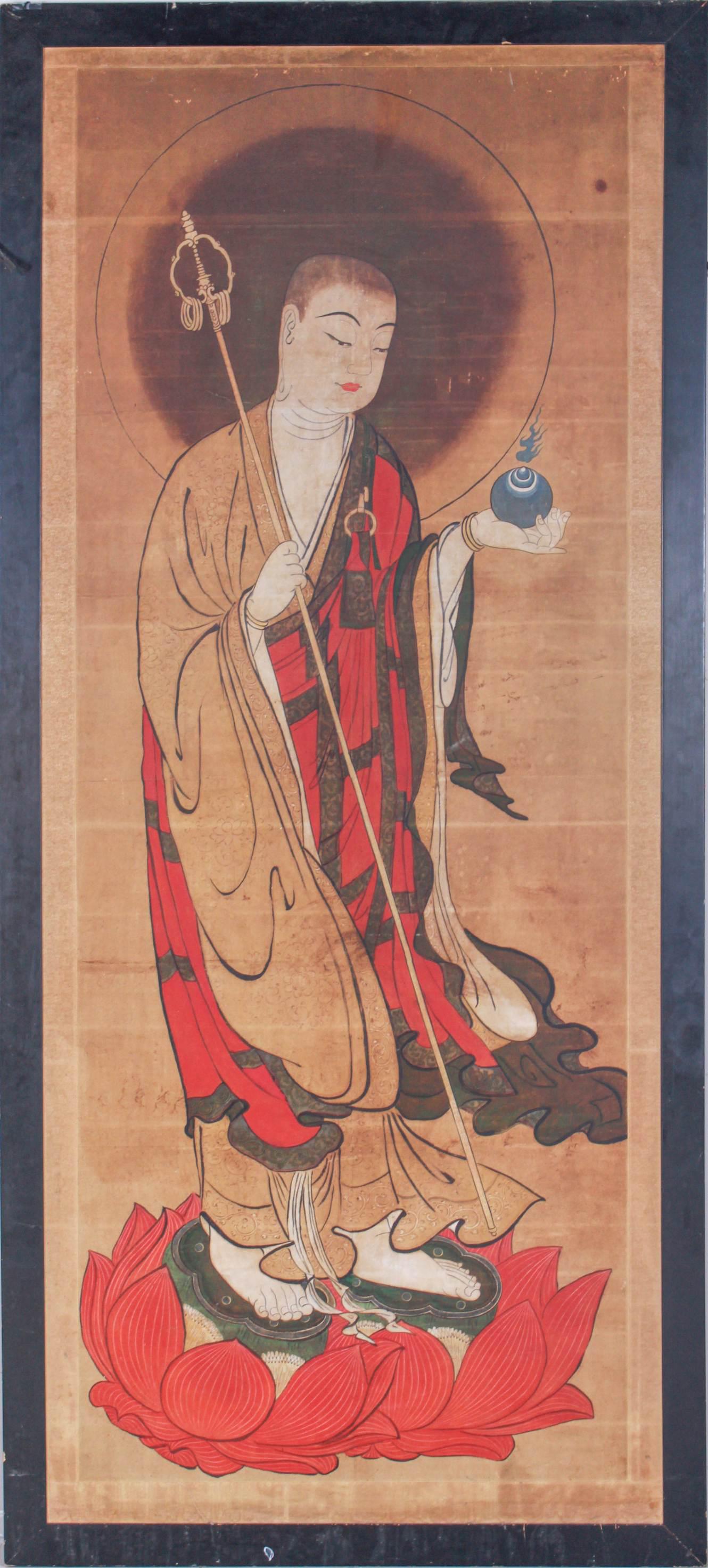 Large Asian Scroll Painting of a Wise Man (1 of 5)