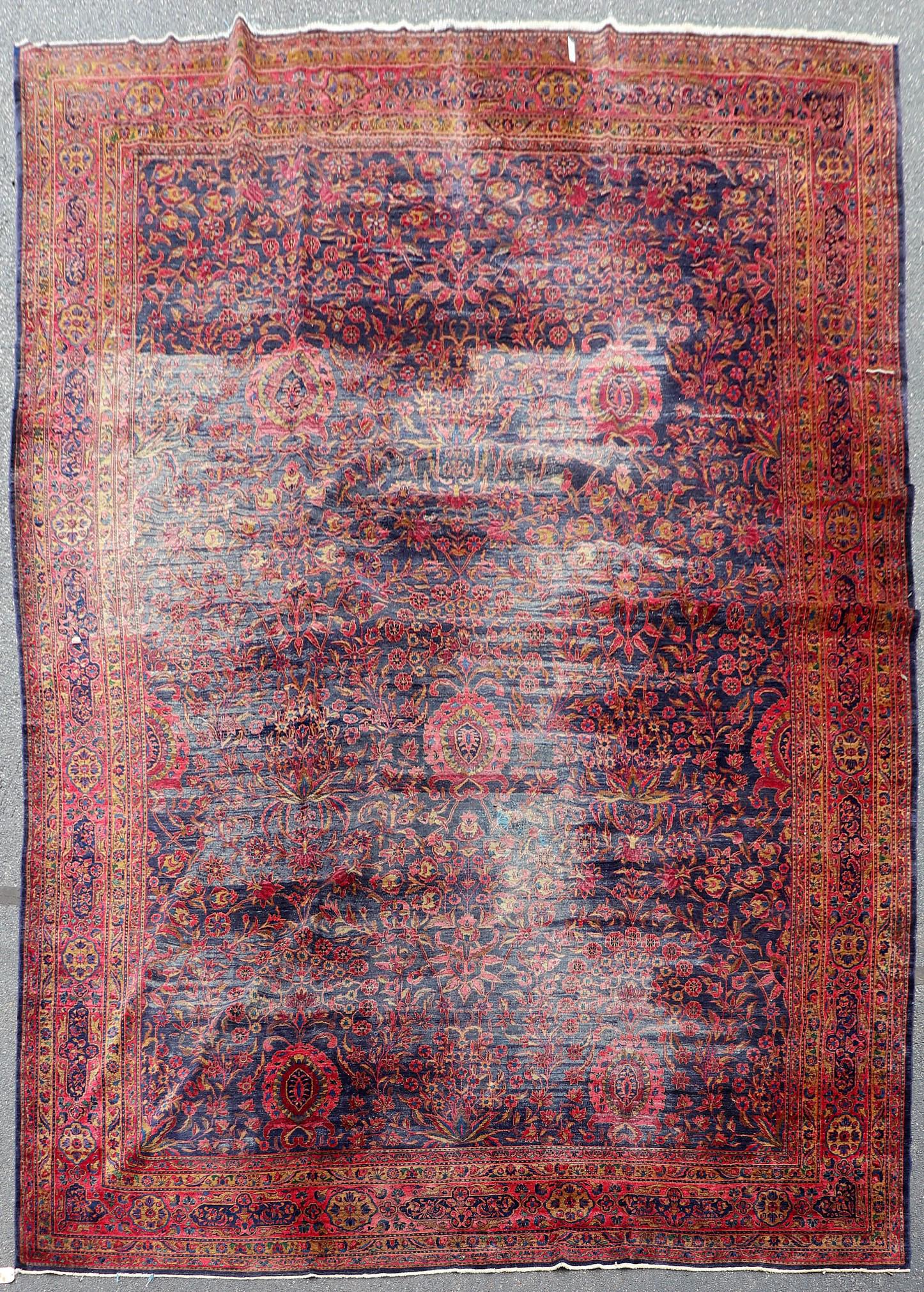 13'2" X 17'4" Antique Indo Kashan Rug (1 of 8)