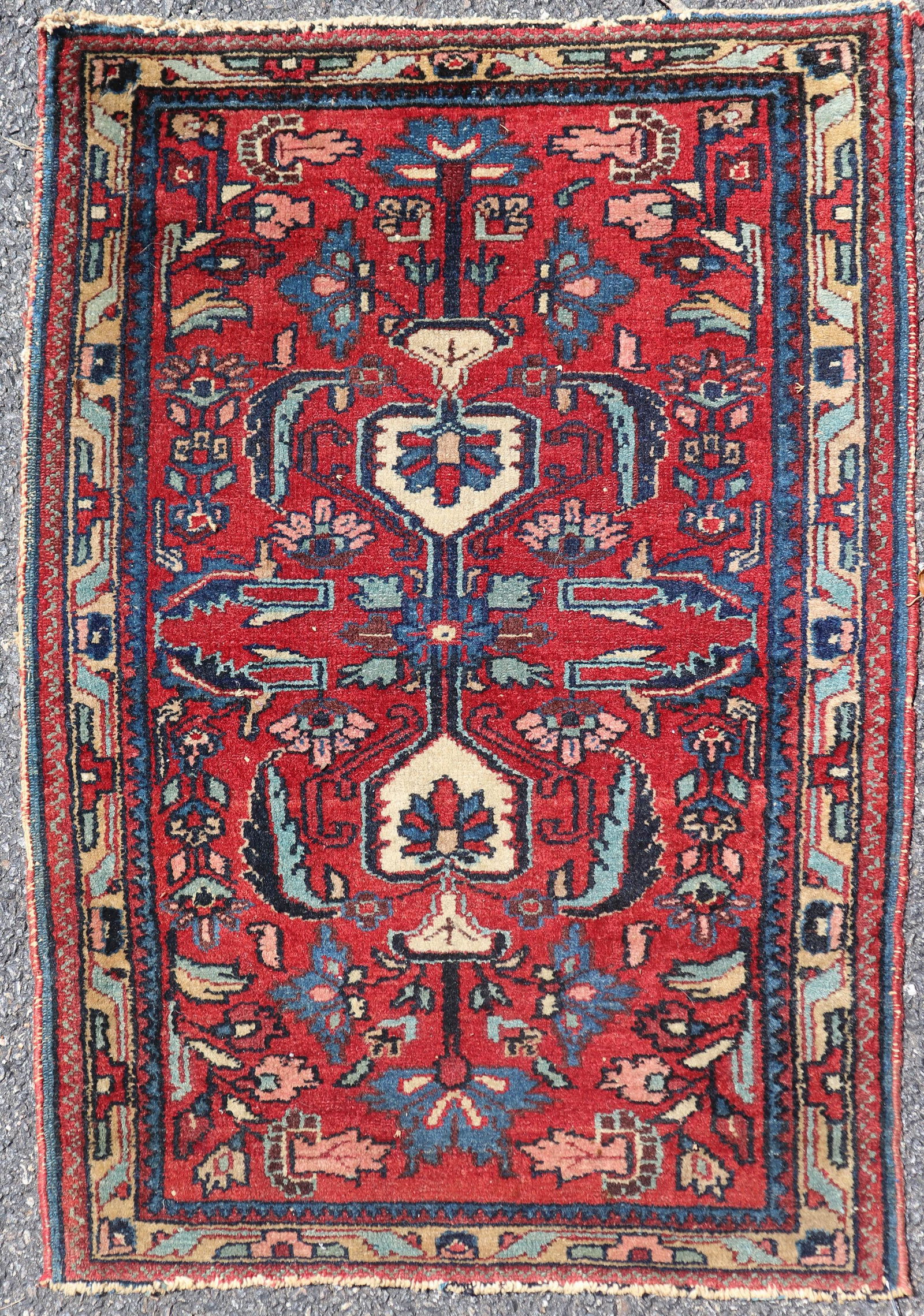 1'11" X 2'11" Antique Persian Hamadan Mat (1 of 3)