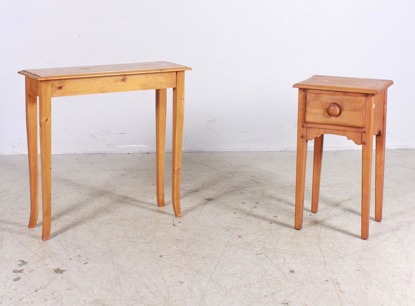 Pine console table, Pine 1-drawer stand (1 of 5)