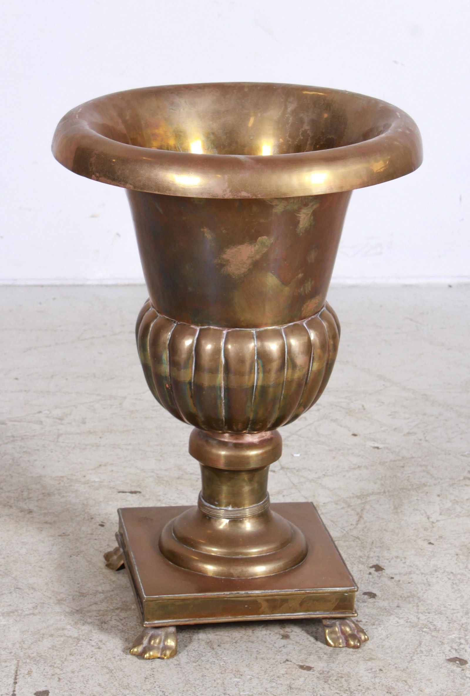 Gilt metal urn form planter (1 of 4)