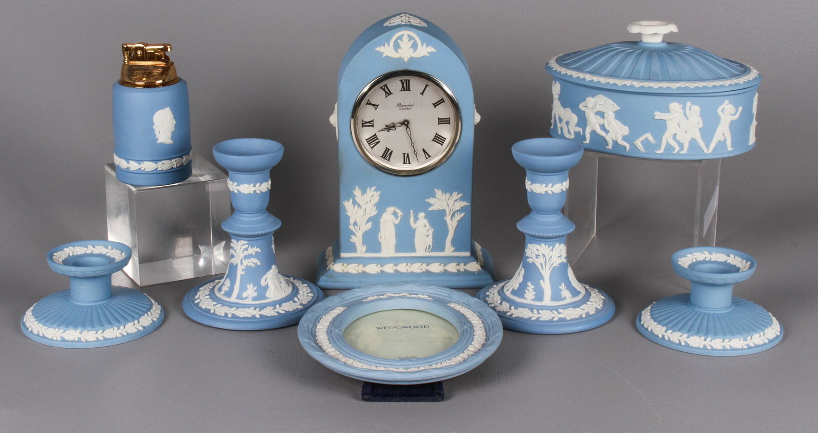 (8) Pcs Wedgwood White on Blue Jasperware (1 of 4)