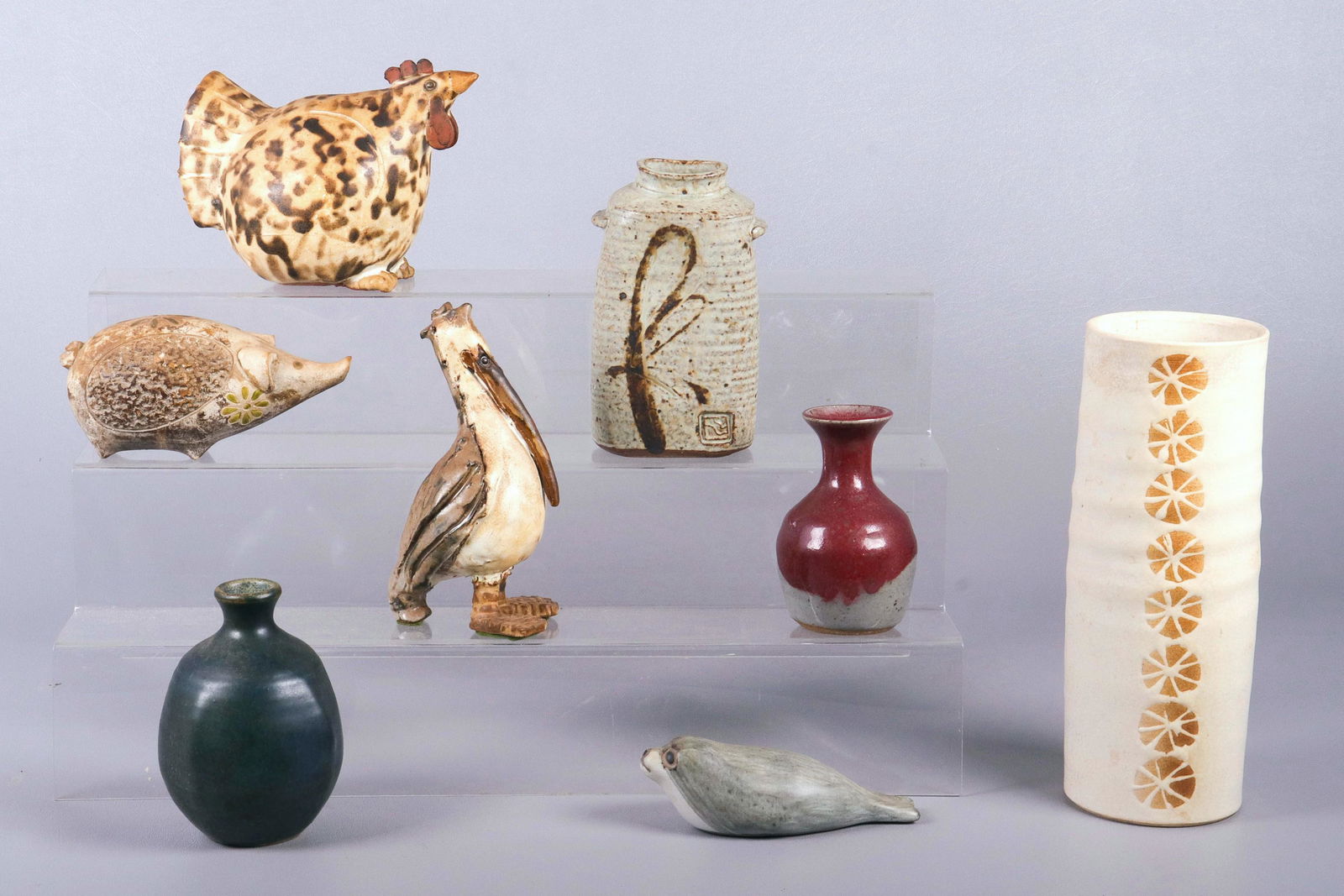 (8) Studio Pottery Animals and Vessels (1 of 3)