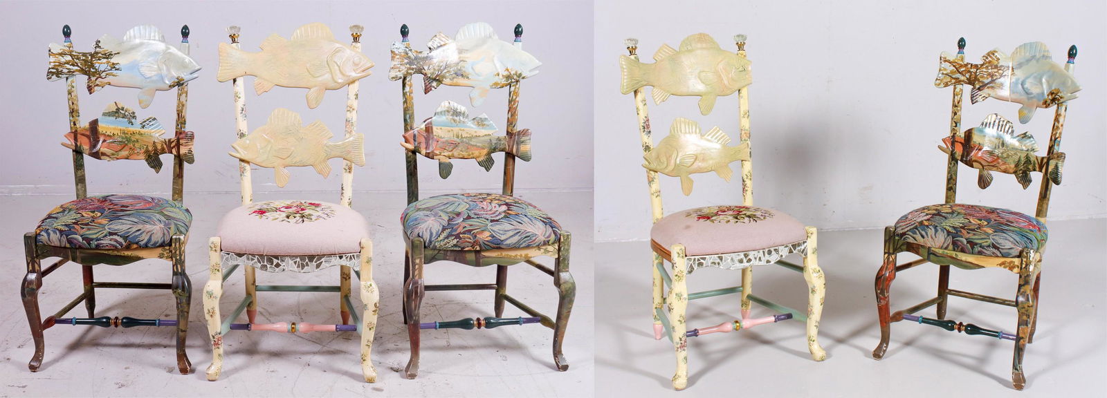 (5) Mackenzie Childs "Speckled fish" paint decorated (1 of 20)