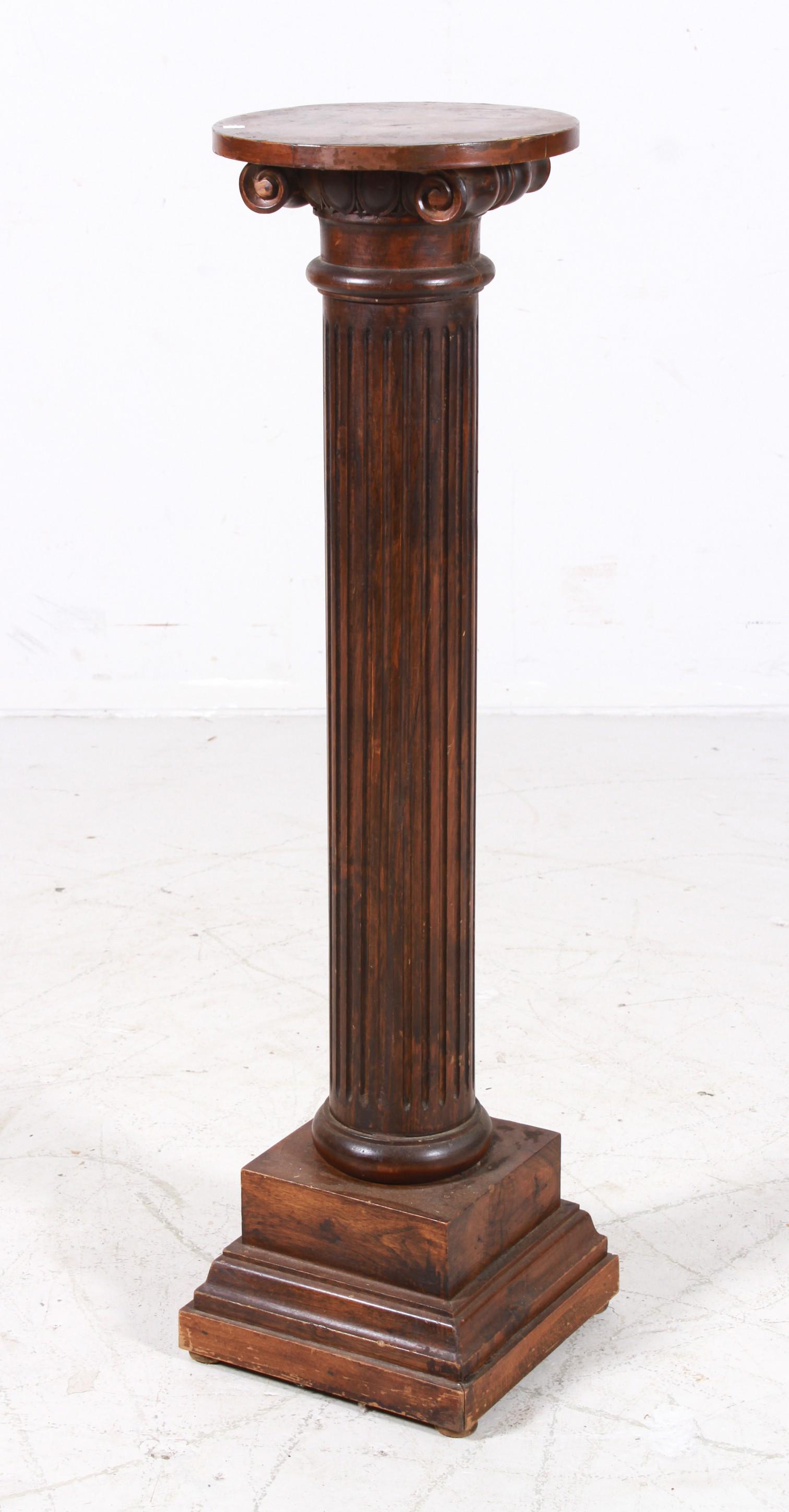 Mahogany Ionic Column Form Pedestal (1 of 3)