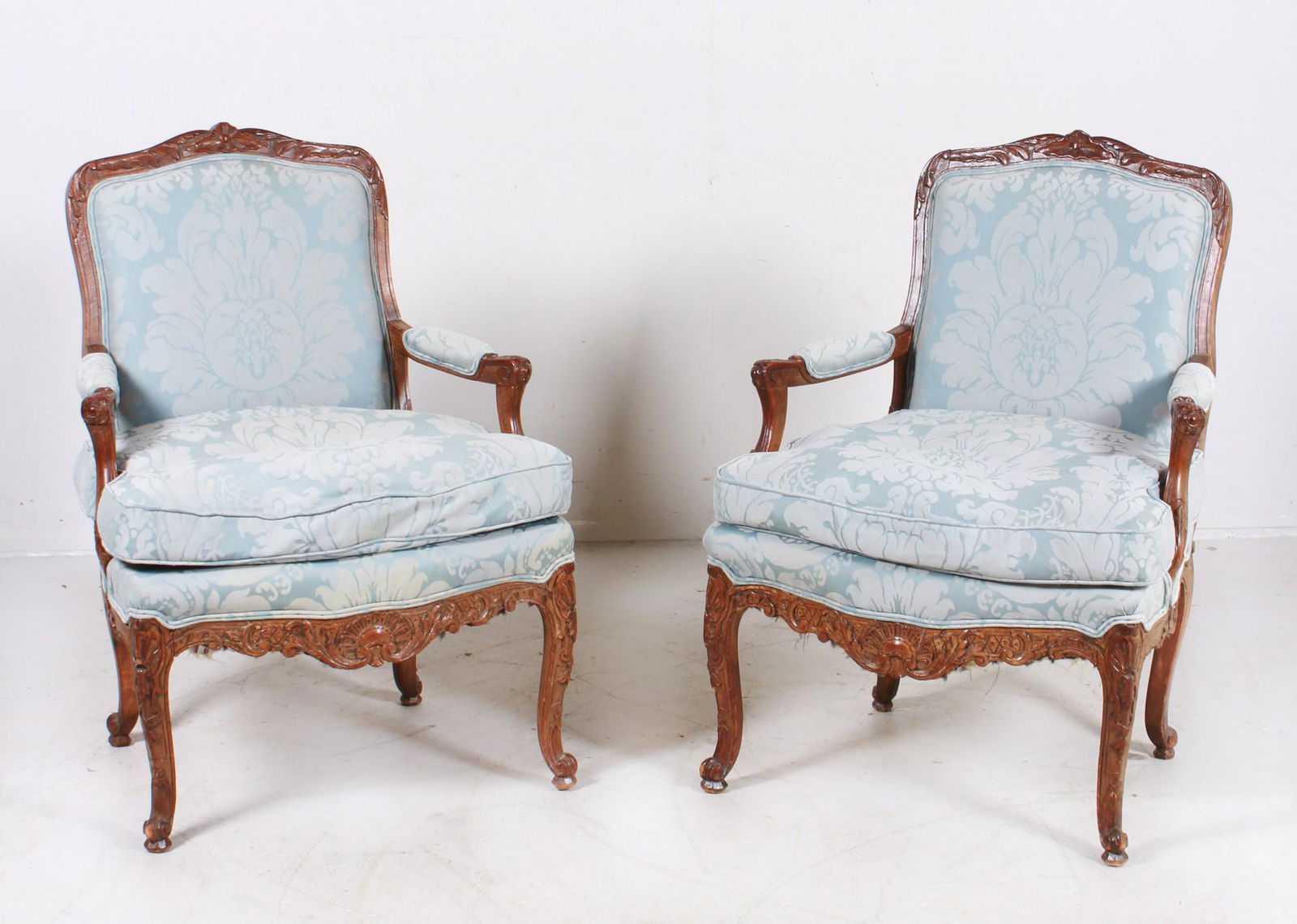 Pr Louis XVI Style Carved Open Armchairs (1 of 5)