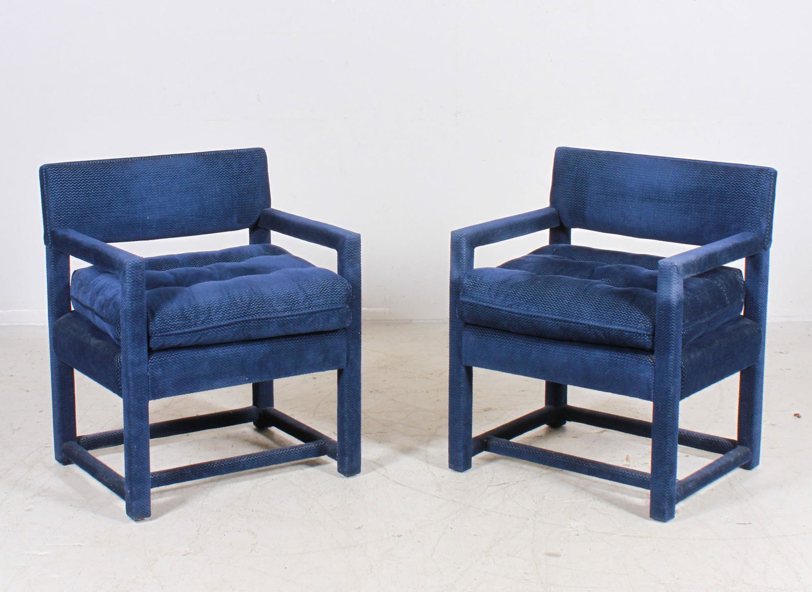Pair Century Modern Design upholstered armchairs (1 of 3)