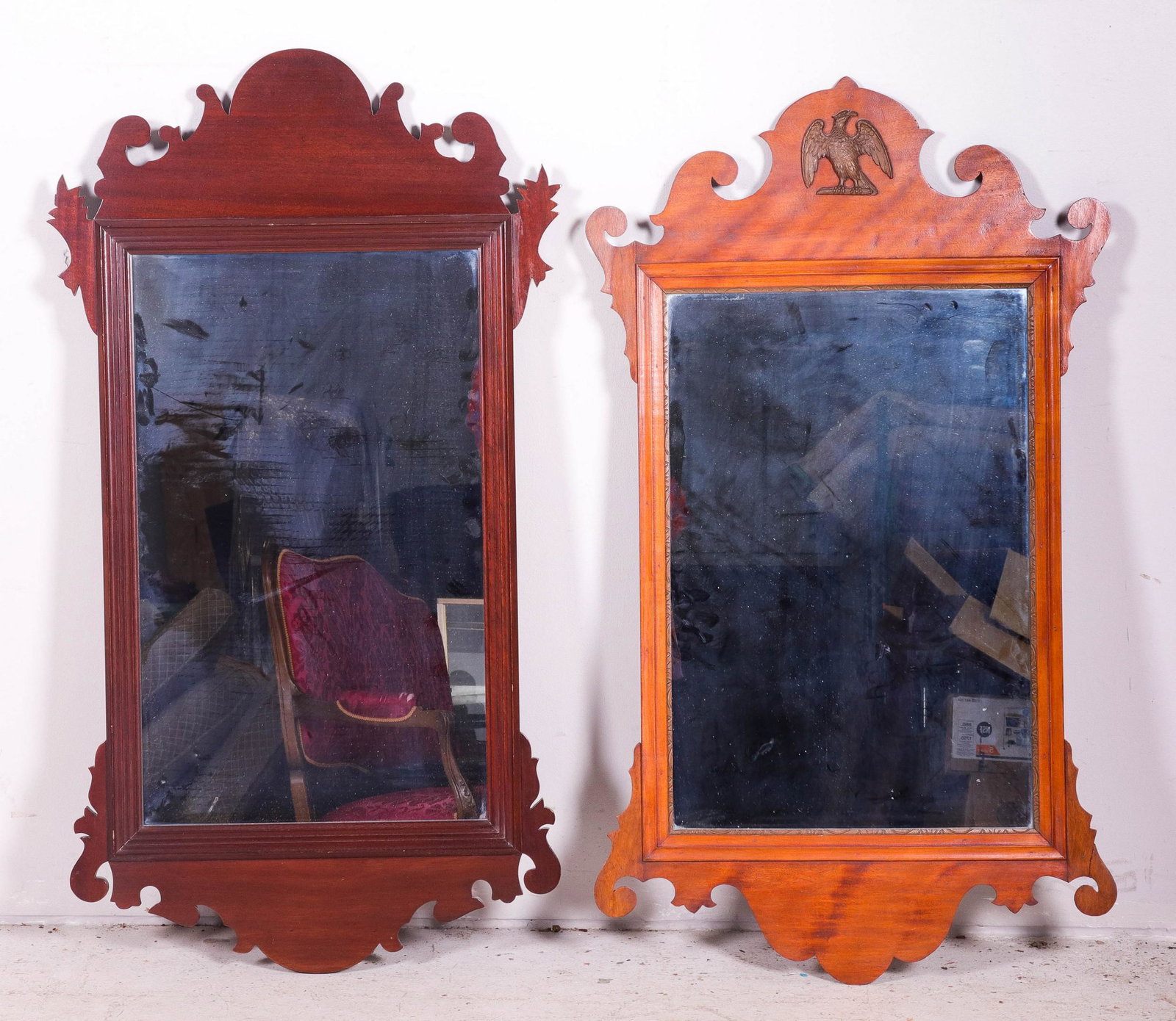 (2) 18th C Mahogany Chippendale Fretwork Mirrors (1 of 2)