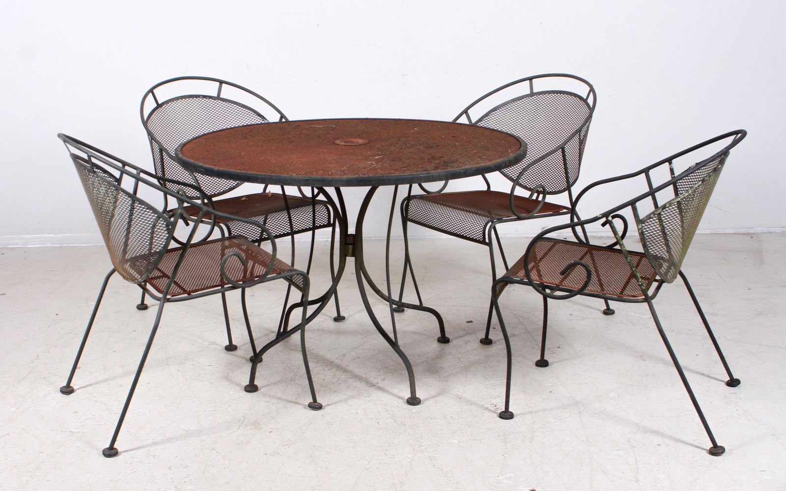 (5) pc Woodard wrought iron mesh patio dining set (1 of 4)