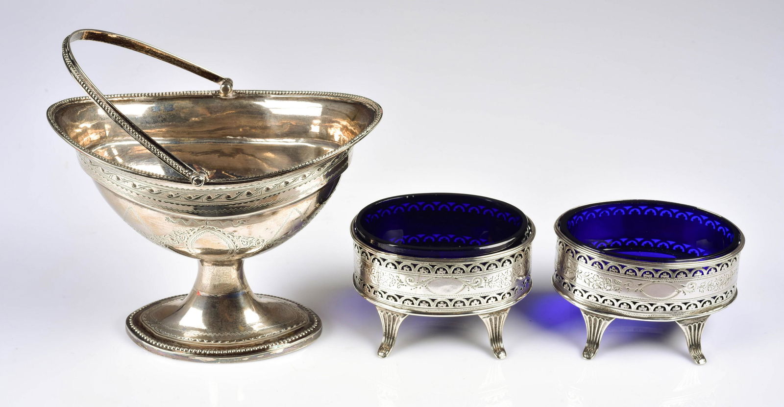 Pr Hester Bateman Sterling Silver Oval Salts (1 of 5)
