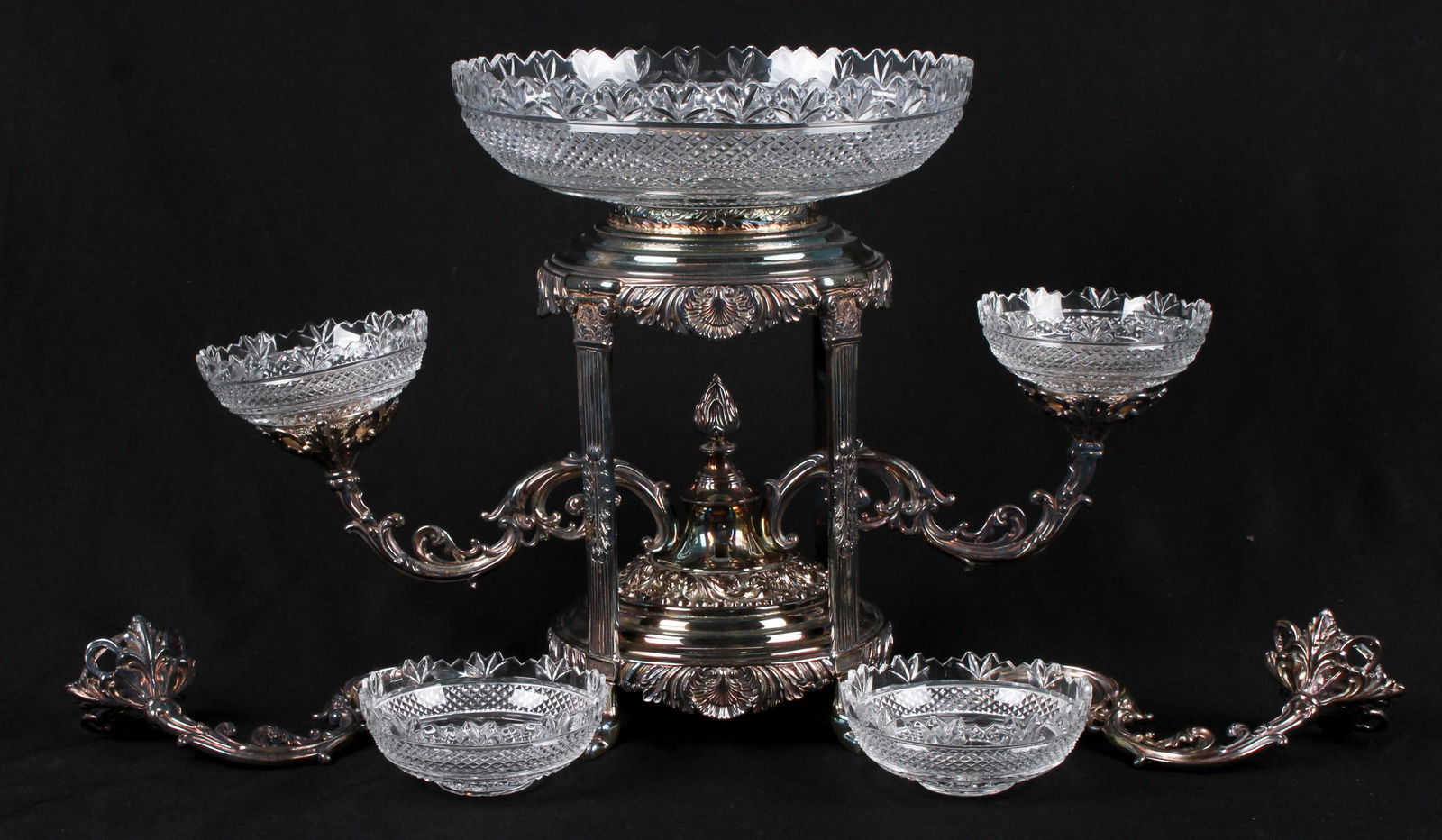 Silver Plate & Cut Glass Epergne (1 of 5)