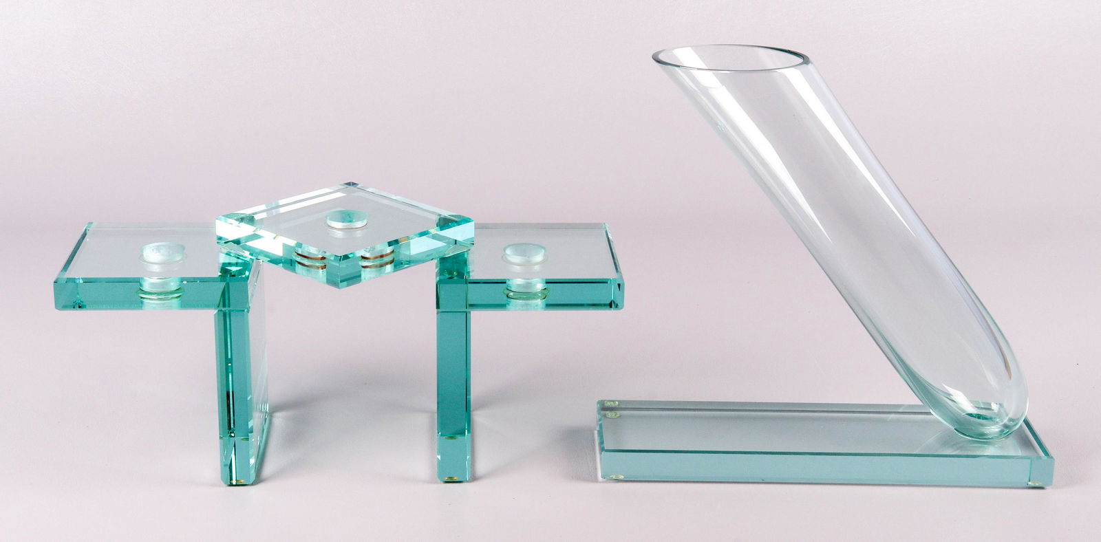 Stephen Schlanser Art Glass Vase and Candelabra (1 of 4)