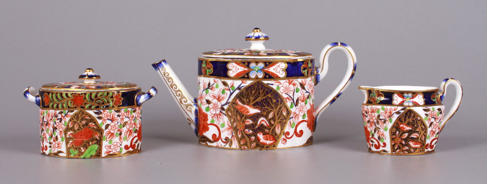 (3) Pc 19th C Royal Crown Derby Tea Set (1 of 5)