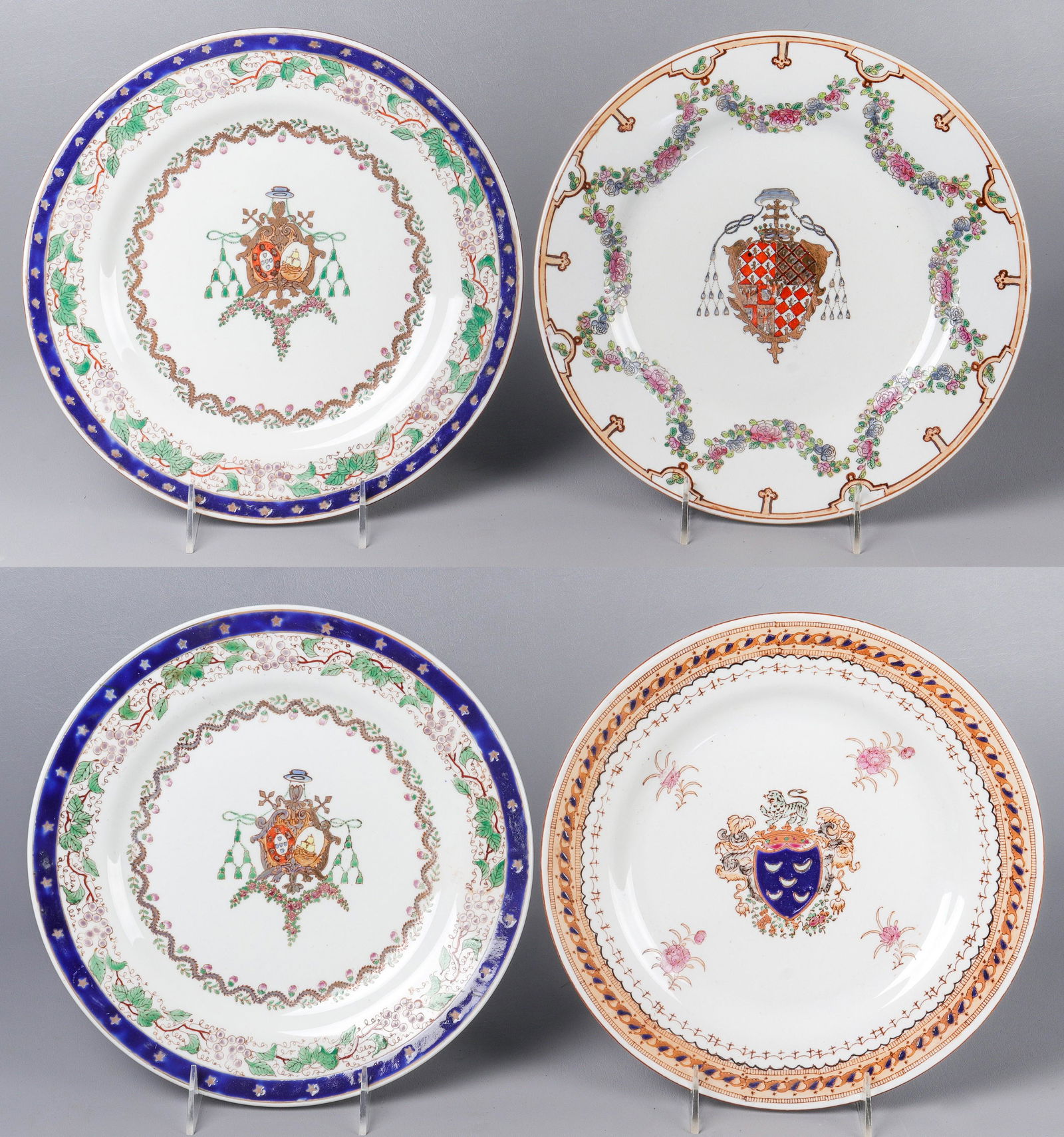 (4) United Wilson Chinese Export Armorial Plates (1 of 11)