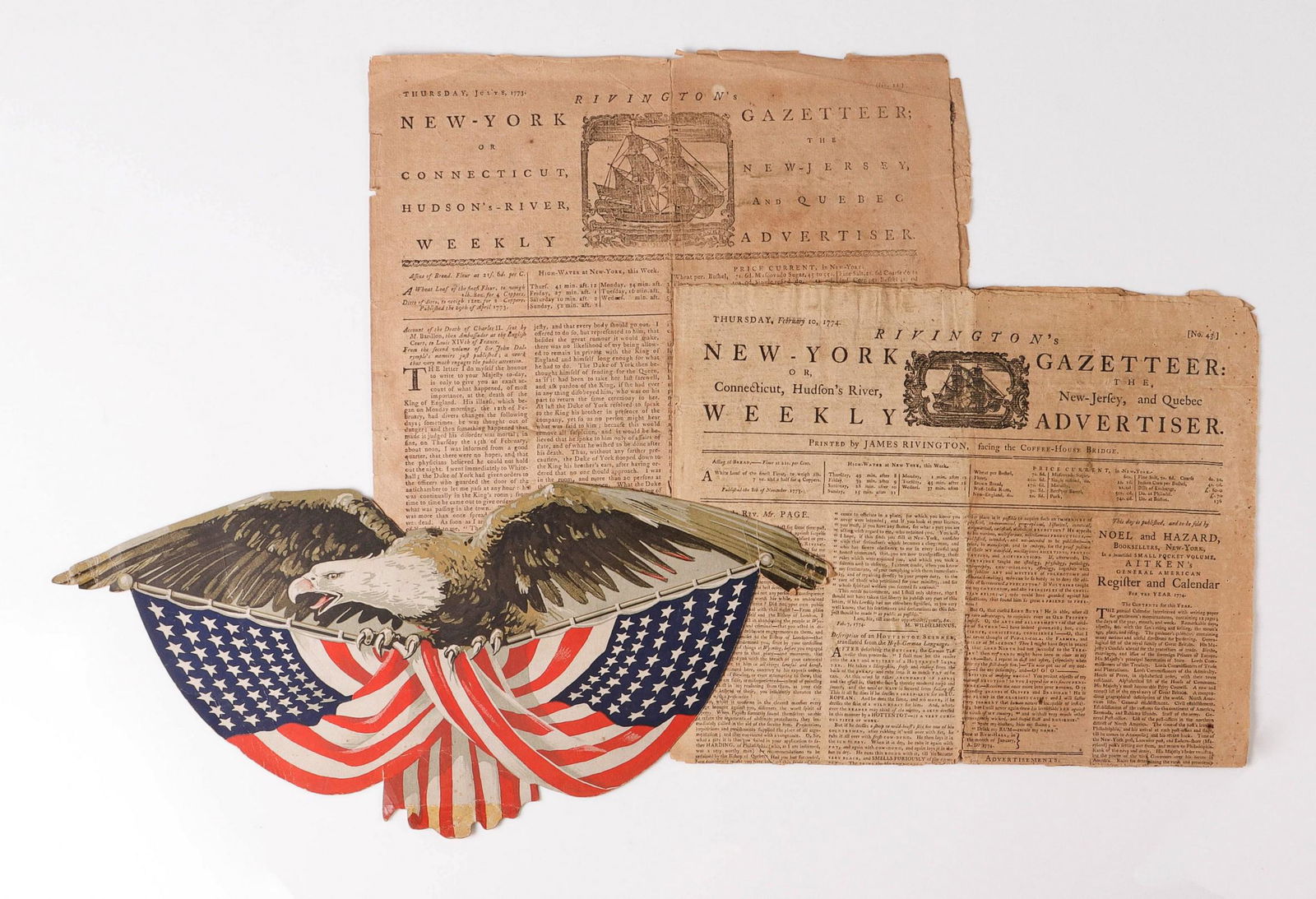 (2) Rivington's 1773 & 1774 Newspapers (1 of 6)