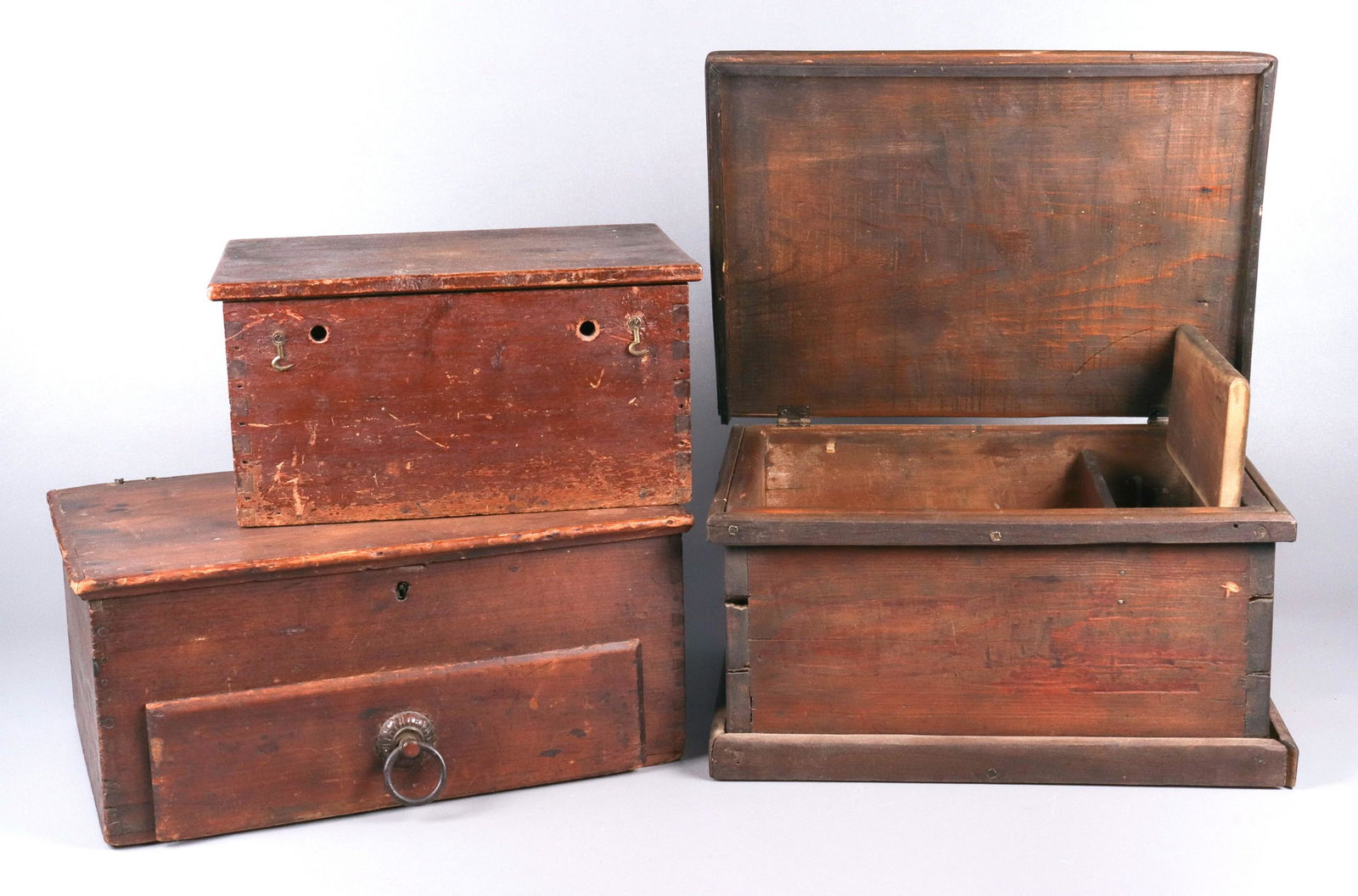 (3) Dovetailed Rustic Wood Boxes (1 of 4)