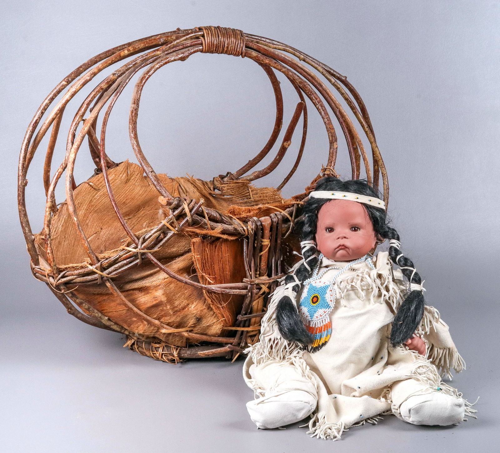 Native American Bent Twig Basket (1 of 2)