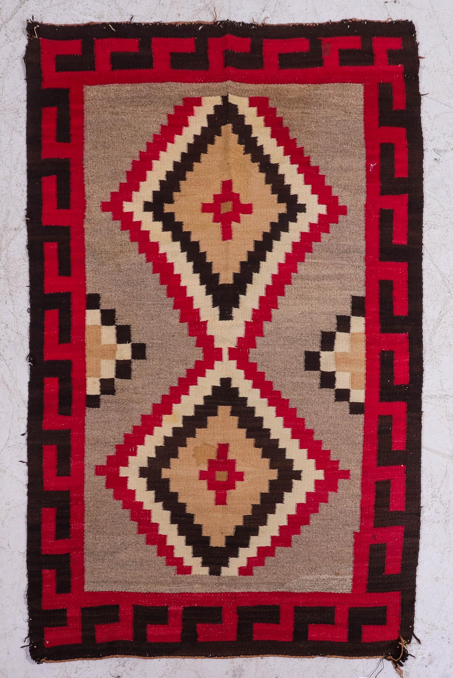Early 20th C Navajo Double Diamond Rug (1 of 5)