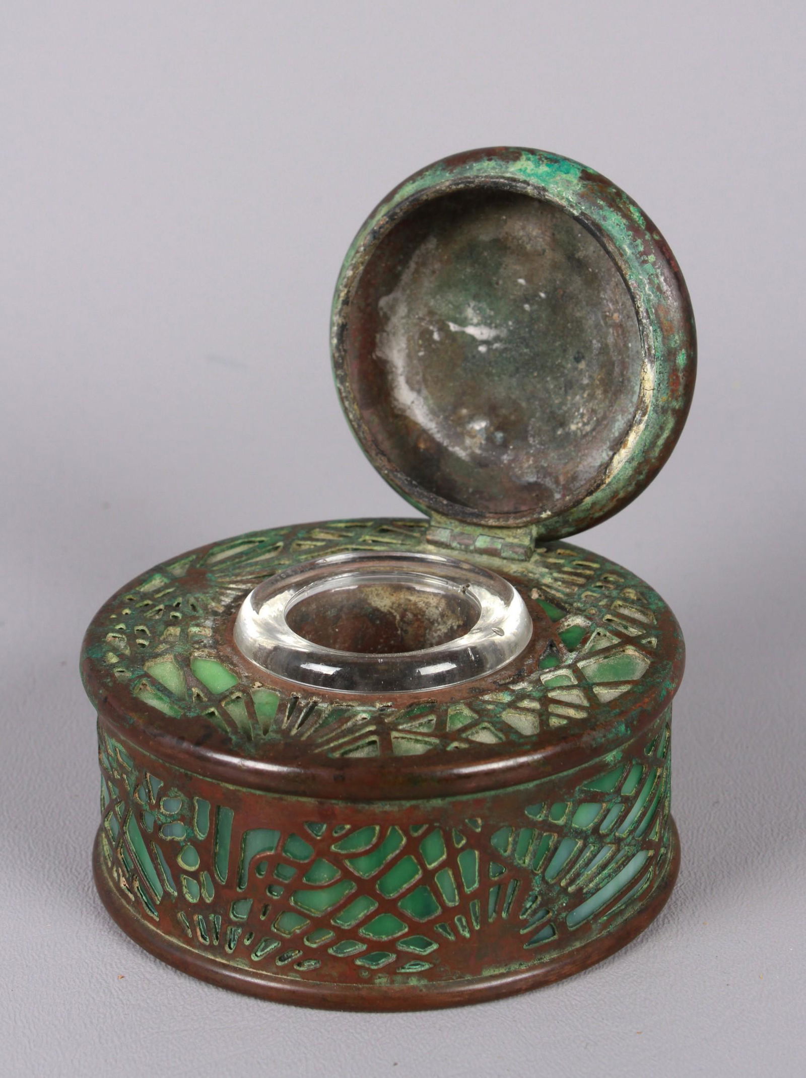 Tiffany Studios Bronze Pine Needle Inkwell (1 of 5)