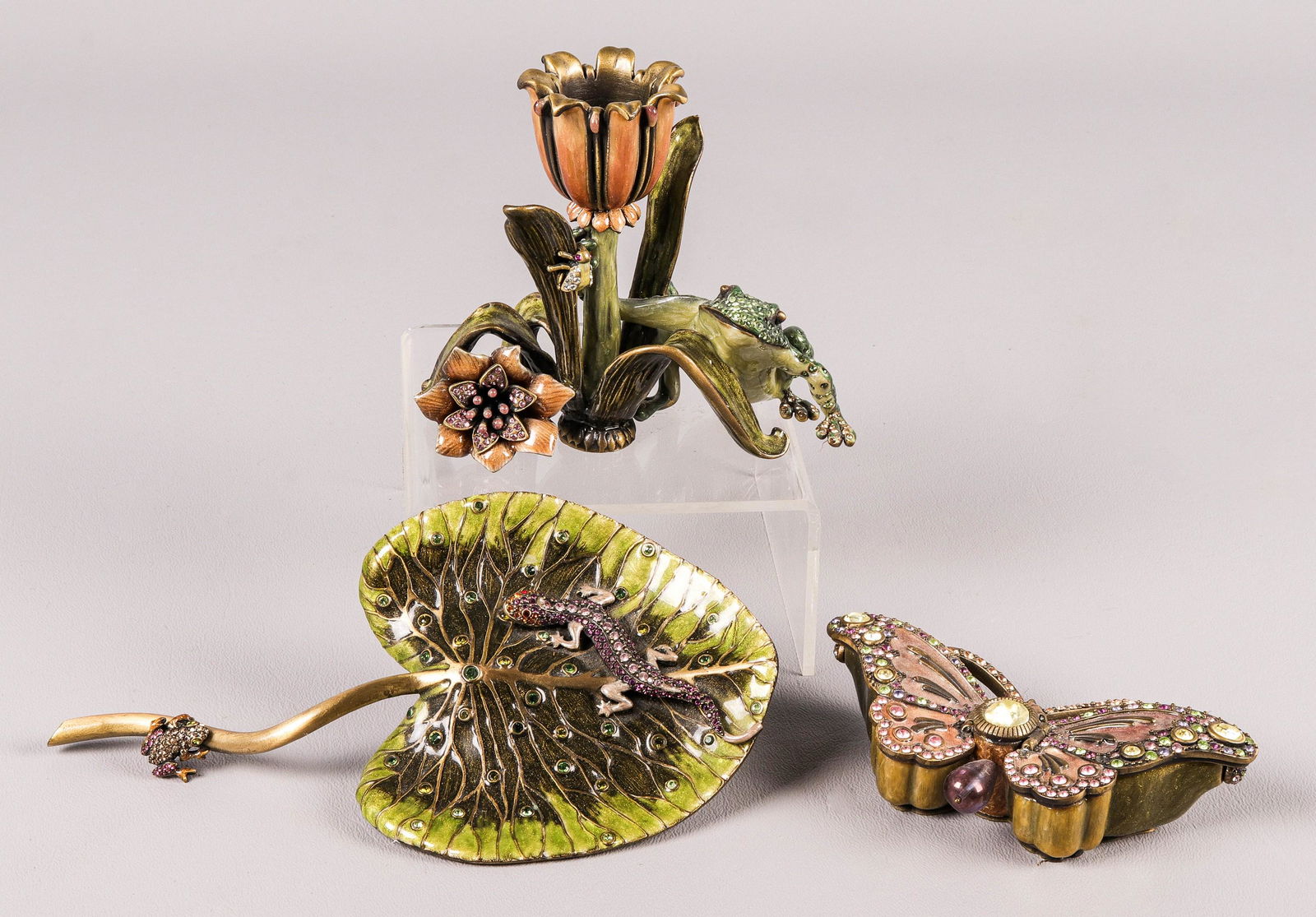 (3) Jay Strongwater Trinket, Candlestick and Ornament (1 of 7)