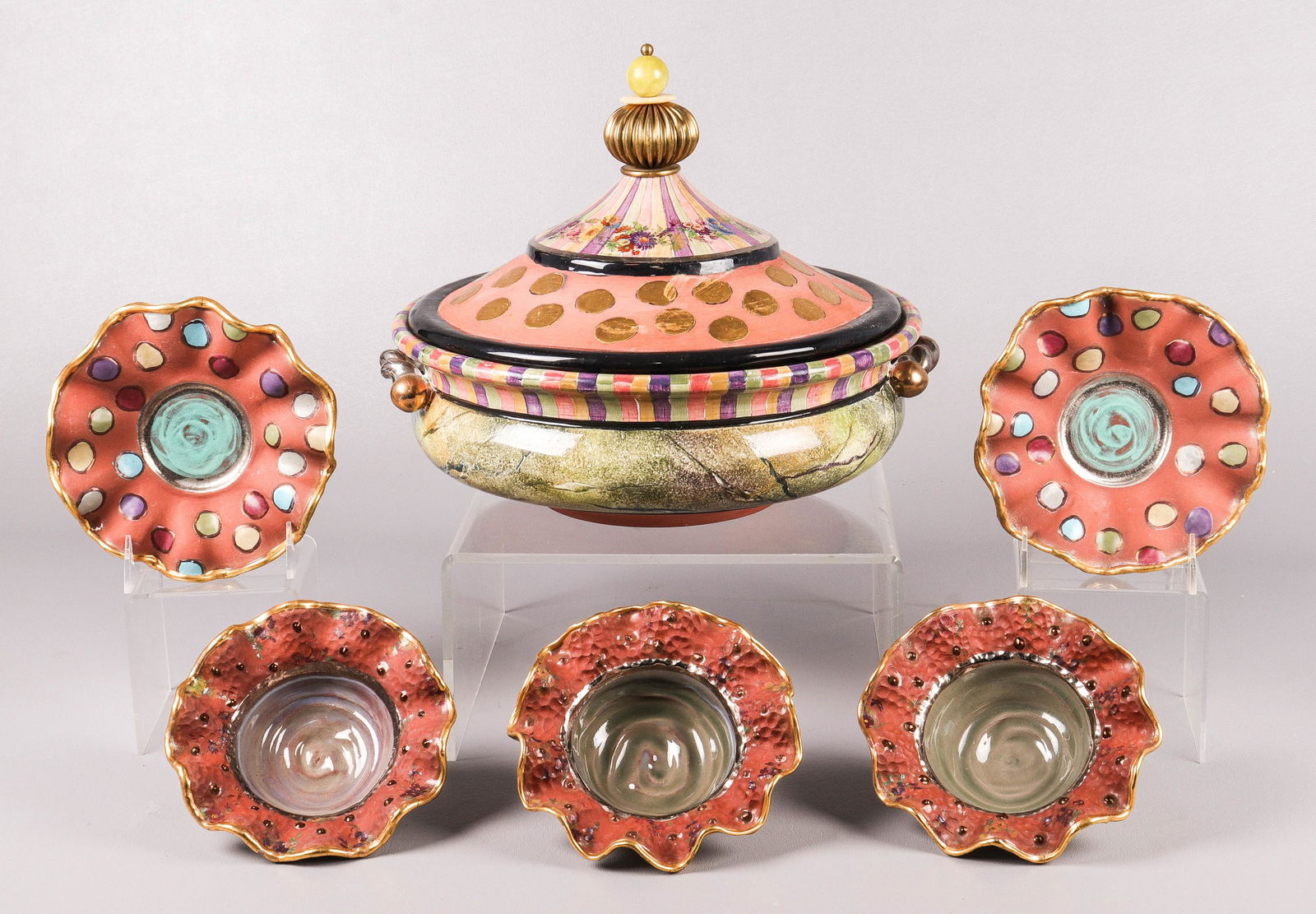 (6) Mackenzie Childs Tureen and Dishes (1 of 8)