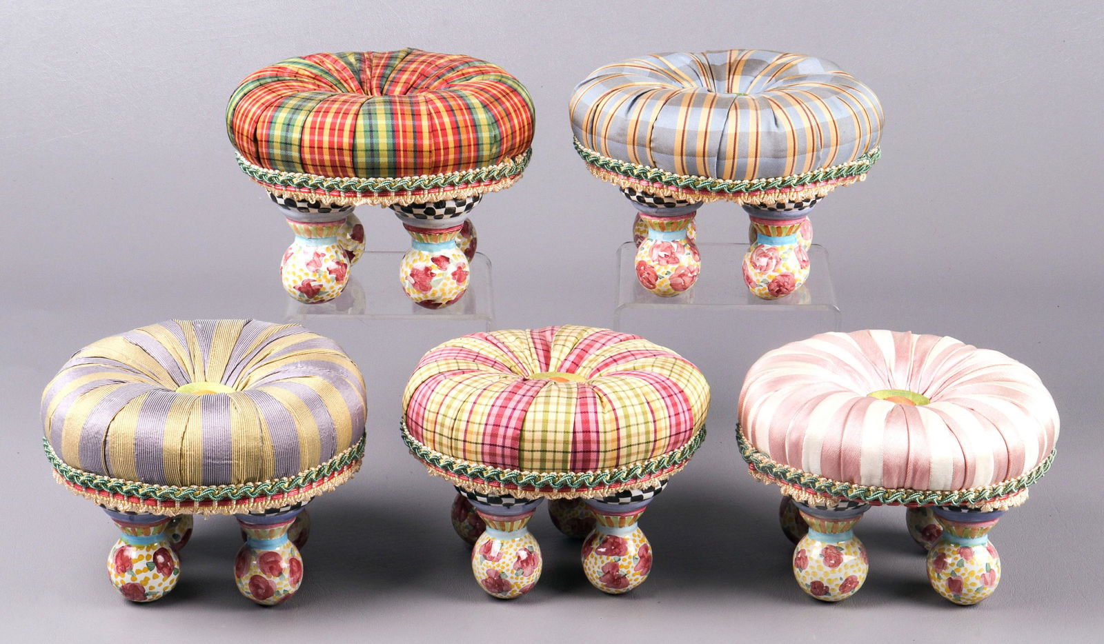 (5) Mackenzie Childs Miniature Stools (1 of 3)
