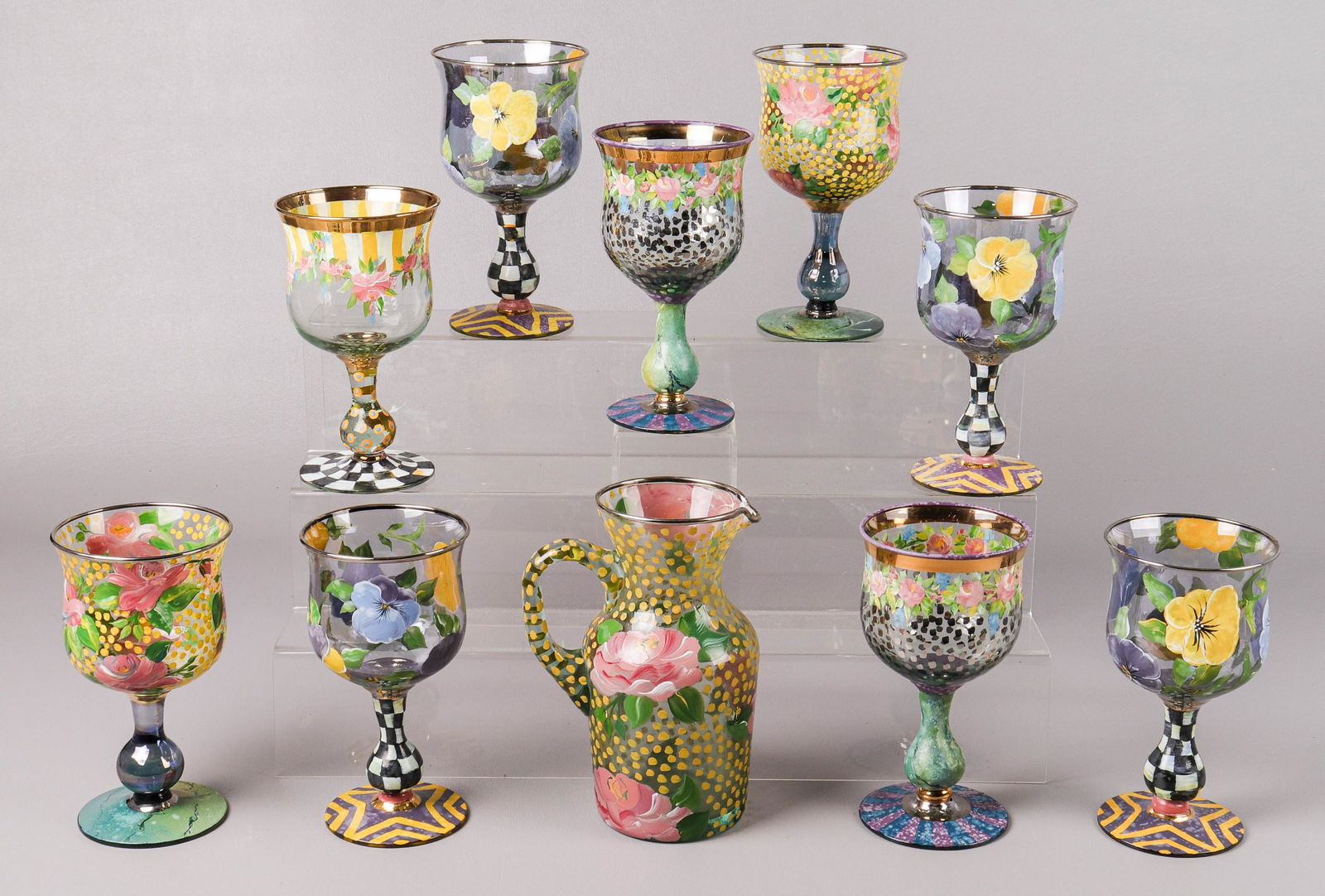 (10) Mackenzie Childs Pitcher and Glasses (1 of 4)