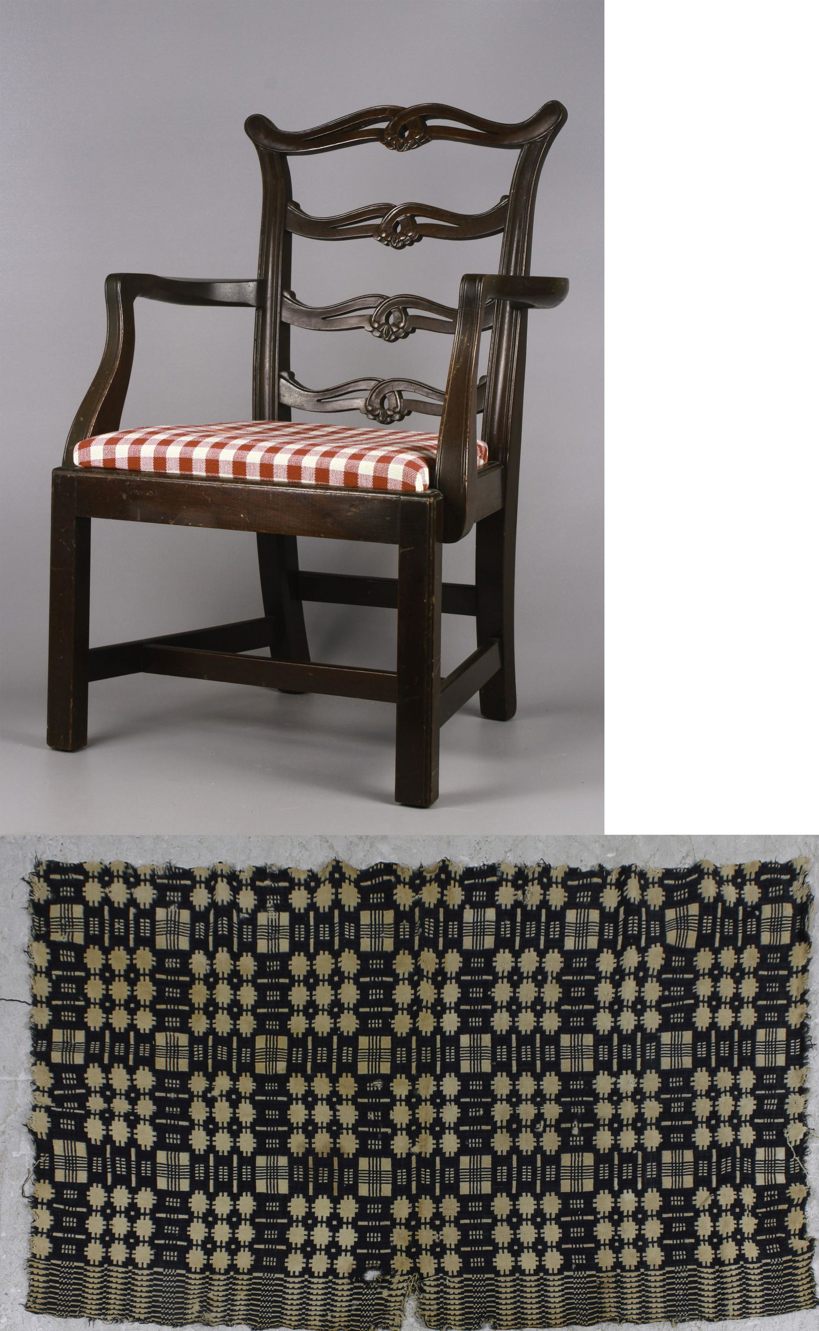 19th C Coverlet and Chippendale Style Childs Chair (1 of 6)