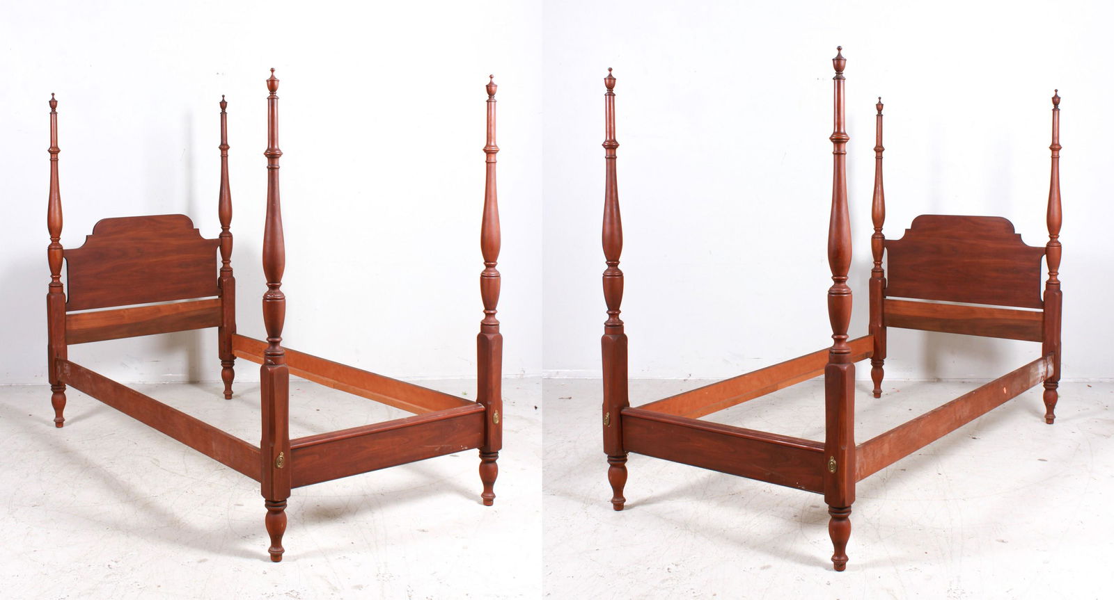 Pair Henkel Harris Sheraton style double size beds (1 of 3)