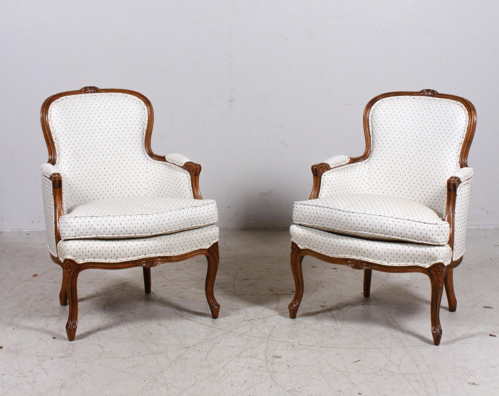 Baker and W & J Sloane Louis XVI style walnut carved (1 of 3)