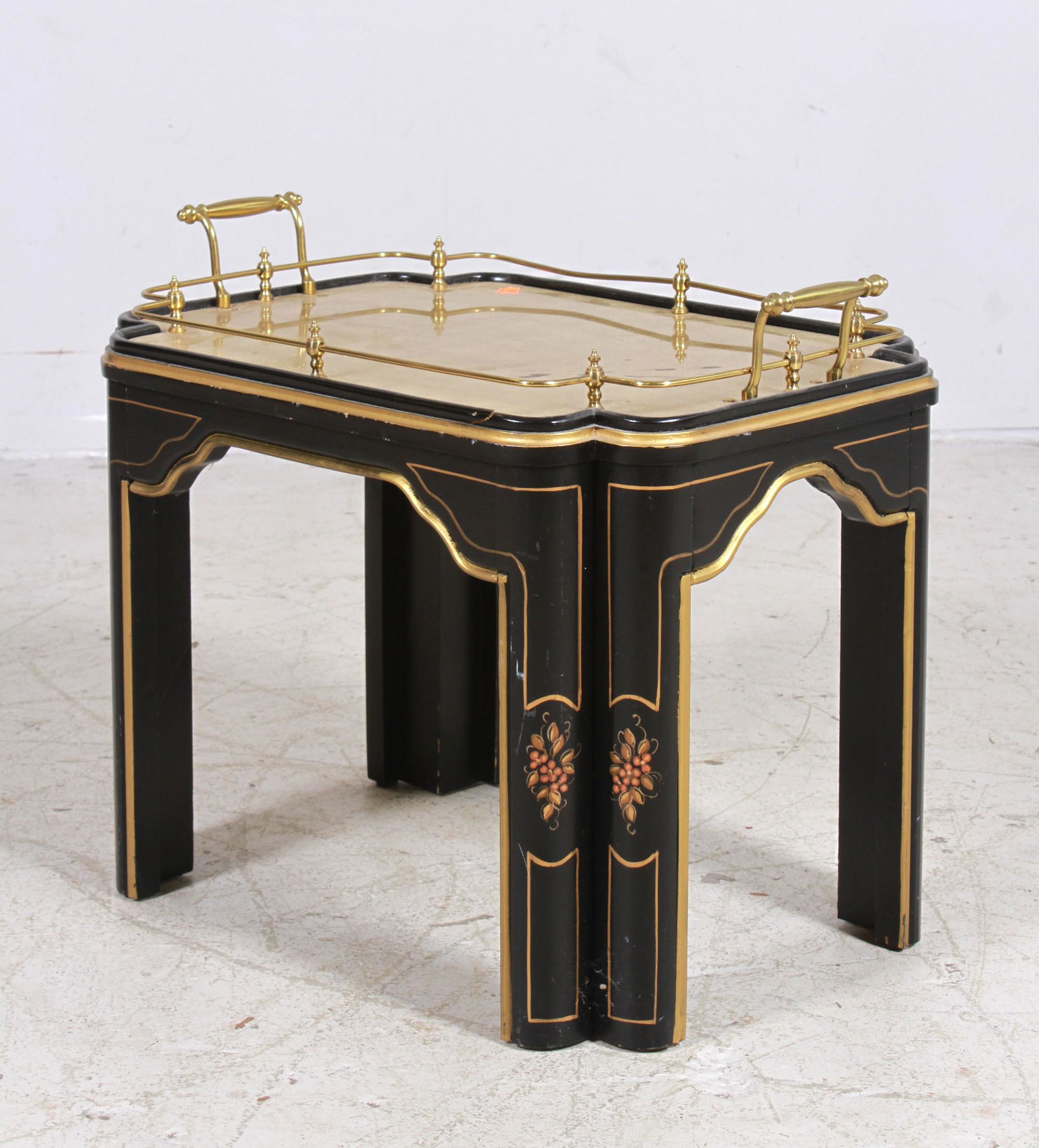 Chinoiserie paint decorated side table (1 of 3)