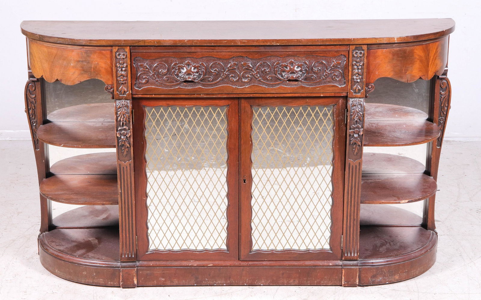 Italian style carved demilune console table (1 of 4)