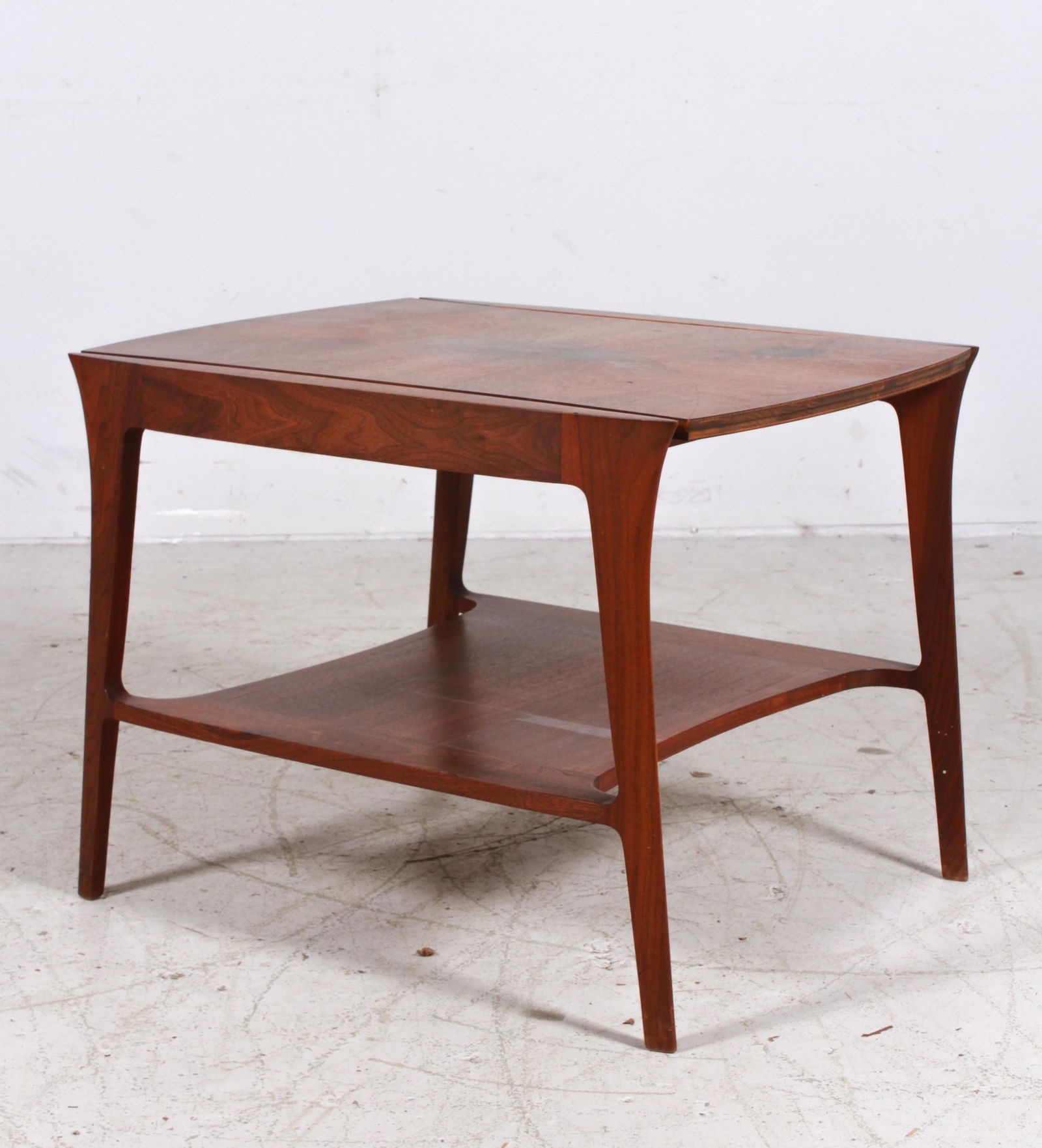 Modern Design 2-tier burl walnut side table (1 of 2)