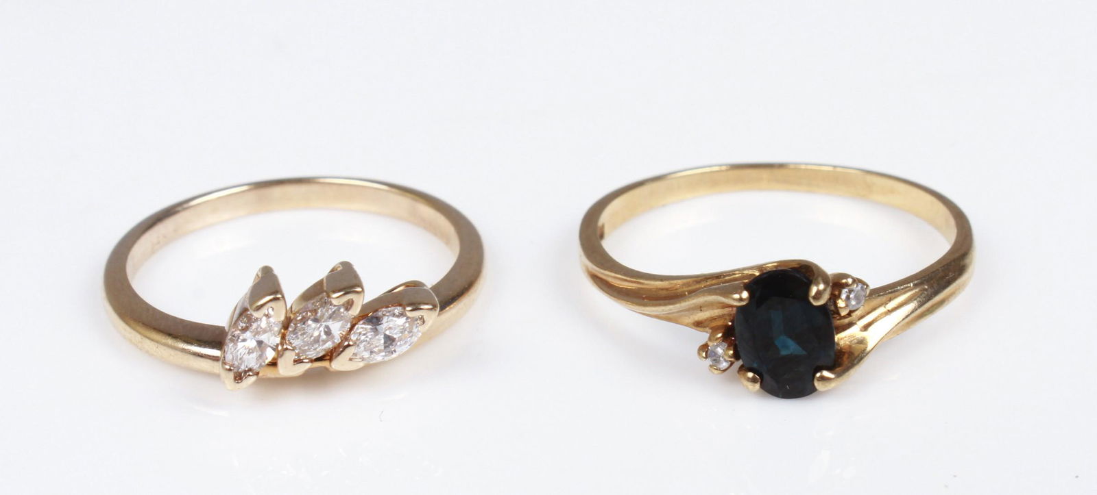 (2) Pc 10K YG Diamond and Topaz Ring (1 of 2)