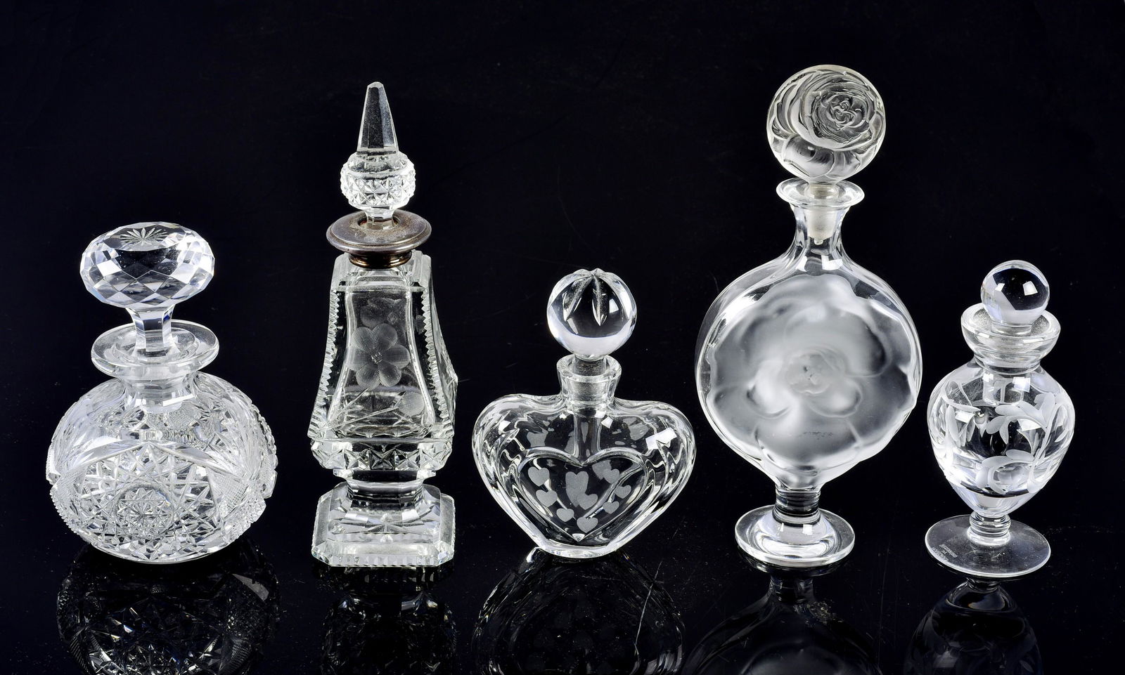 (5) Cut Crystal Scent Bottles (1 of 4)